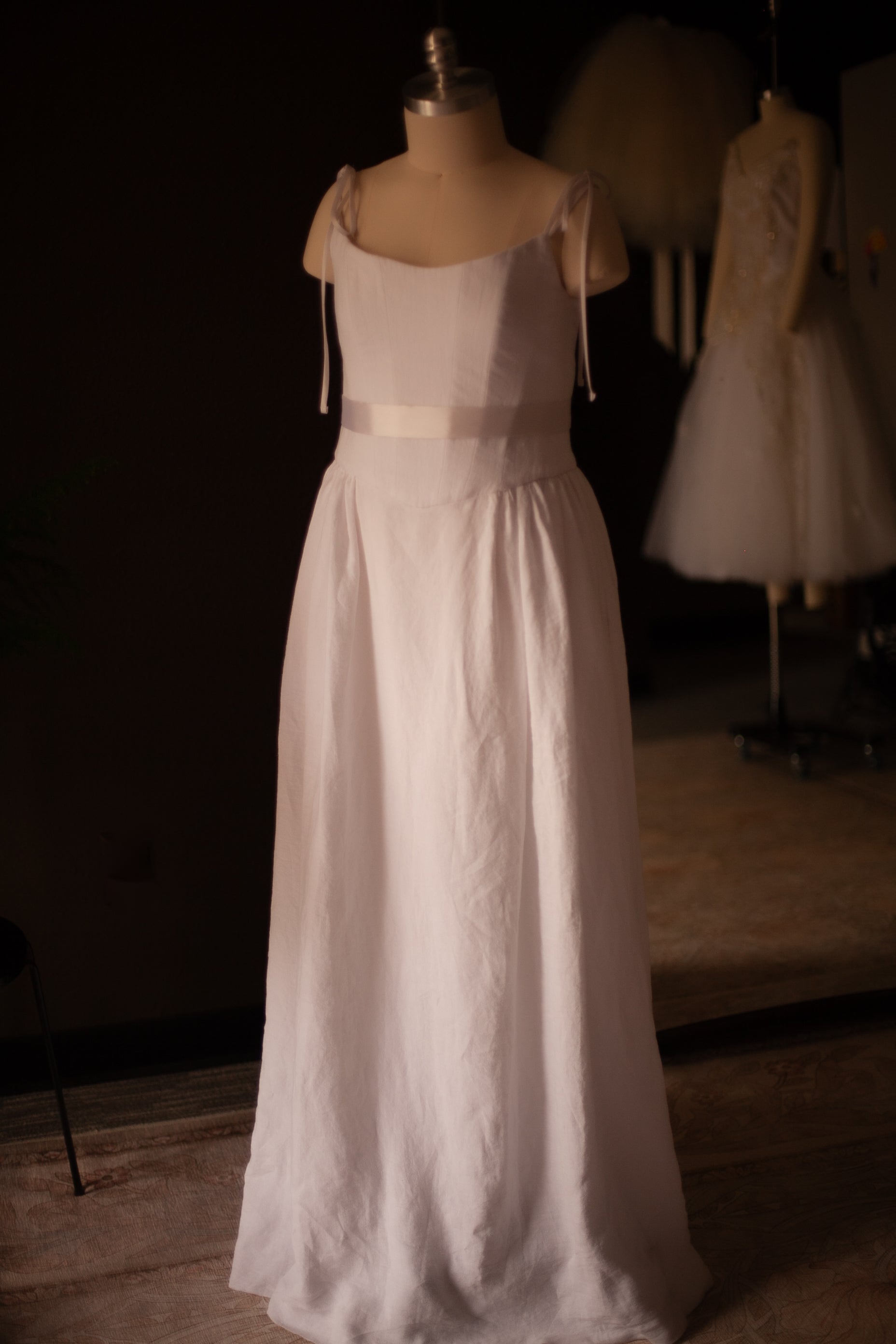 linen graduation dress White Standard Girls 16 / Rush Order 1-2 weeks mwt-ss Color:Rose Gold (RosyBrown) Basque waist Beach Wedding Dresses Of