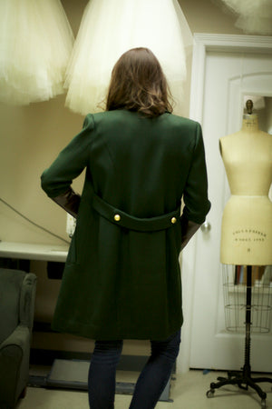 women's wool coat with back belt