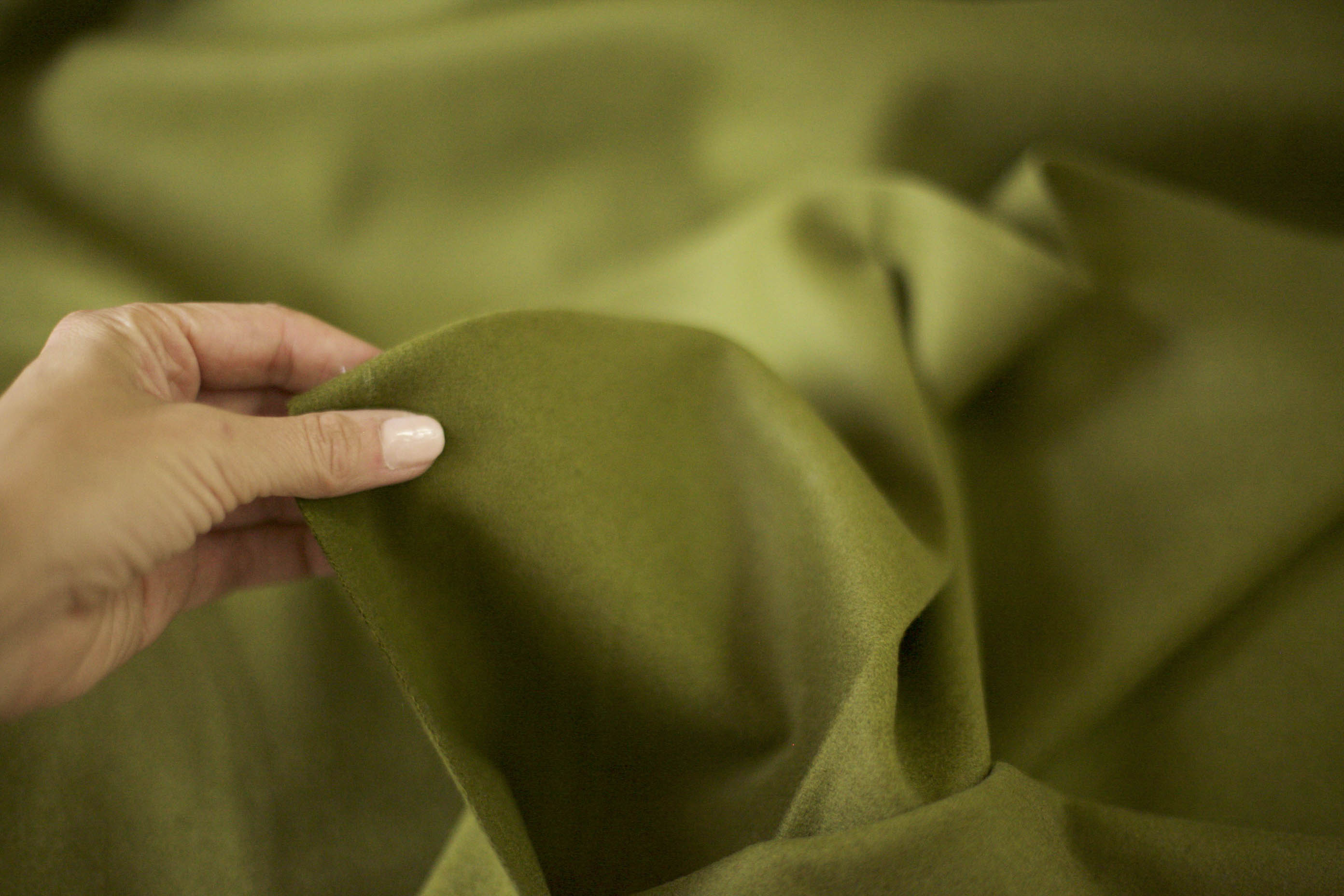 olive green dress fabric Midweight European Linen - Olive Green