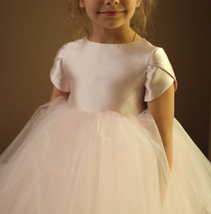 pink flower girl dresses with sleeves