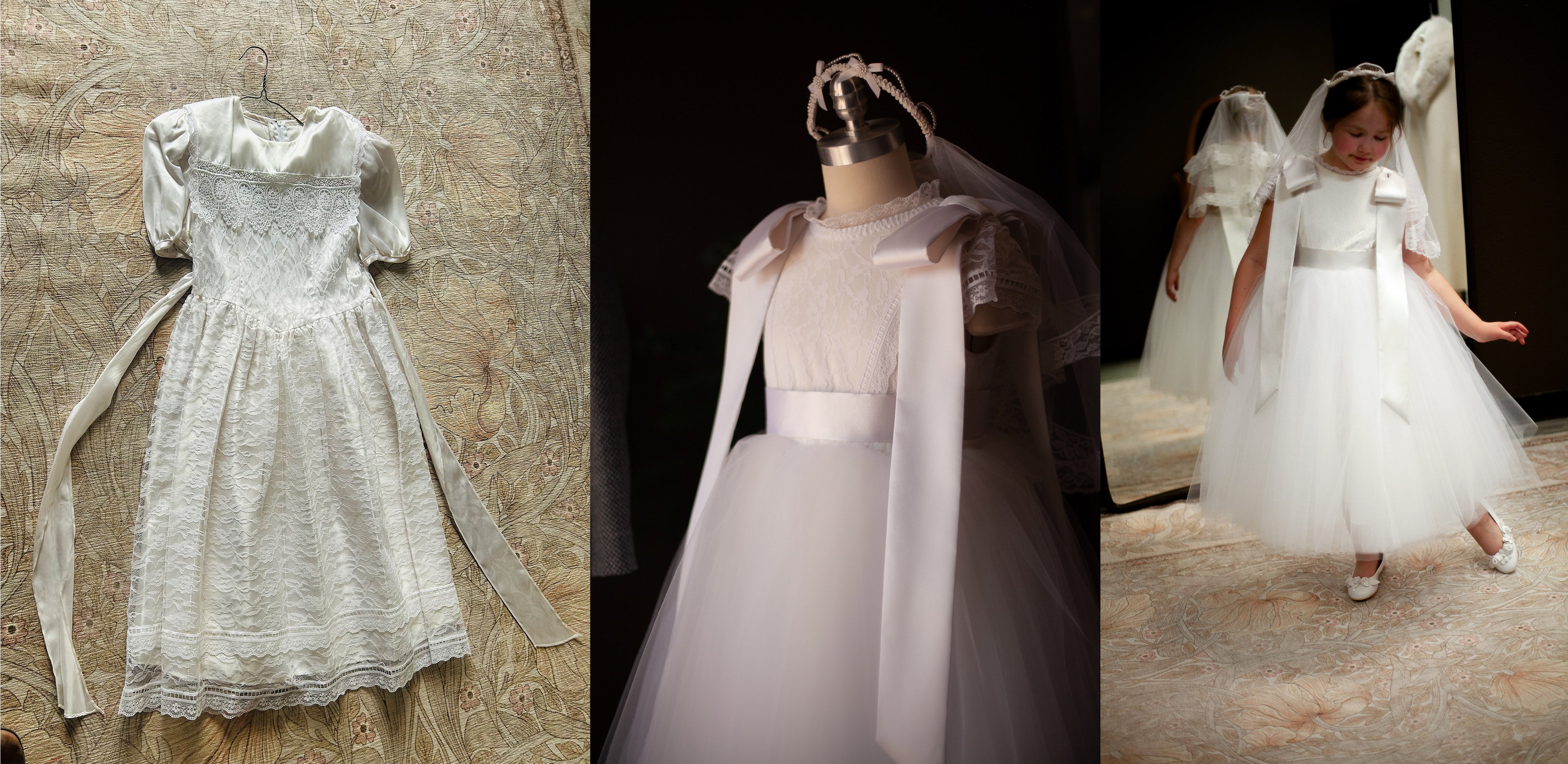 Custom First Holy Communion Dress Made from Mother’s Communion Gown – A ...