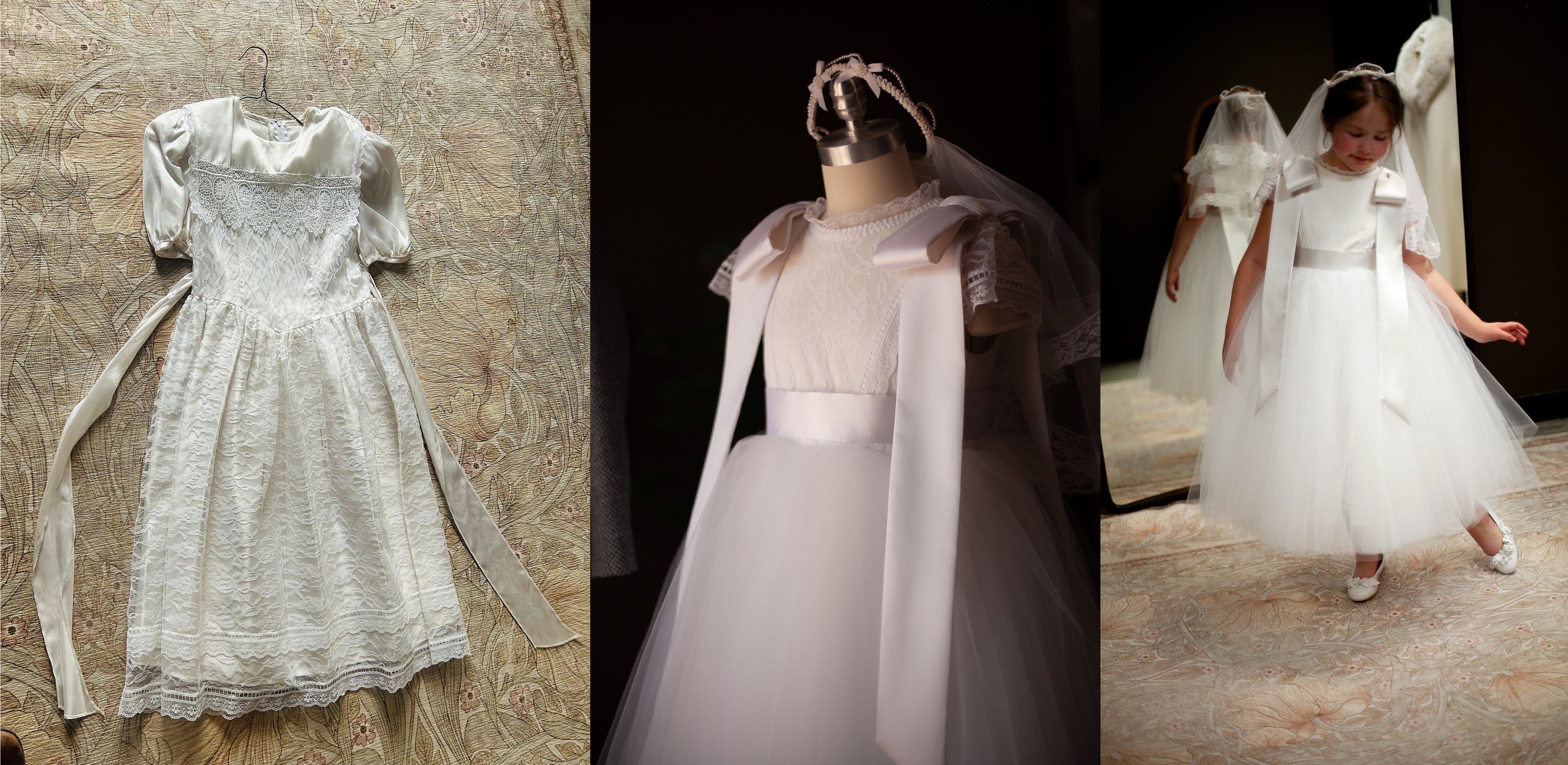 first holy communion dress made from mothers dress