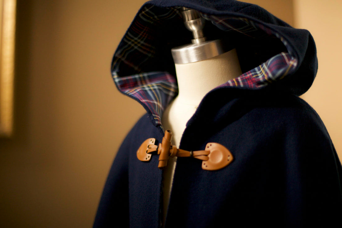 Tartan wool cape