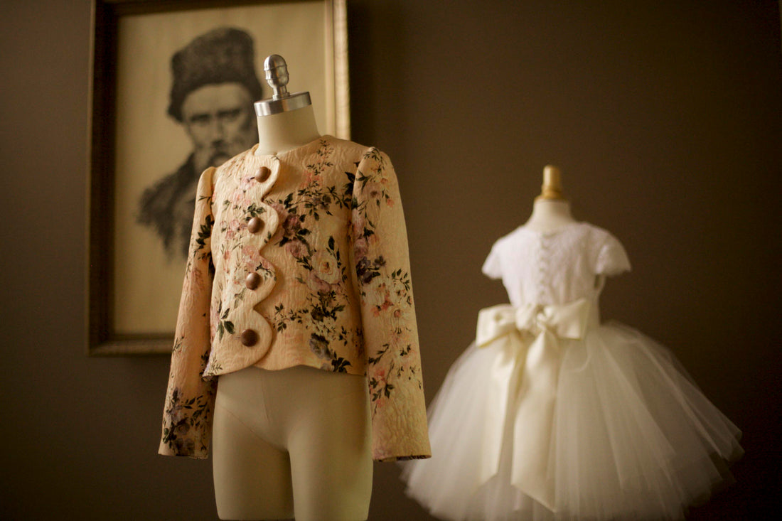 Custom Communion Dress and Silk Jacket for a Spring First Communion