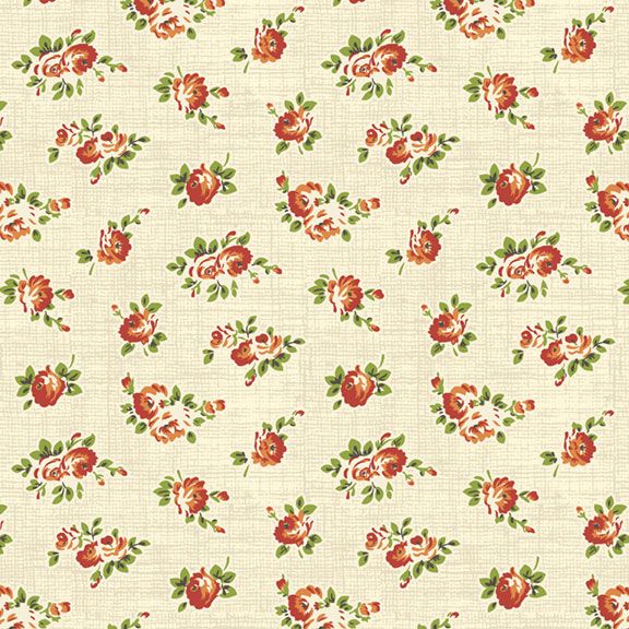 vintage red roses fabric