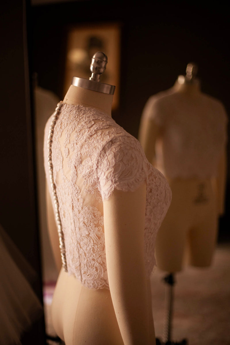 Lace Wedding Bolero with Cap Sleeves  A N A G R A S S I A