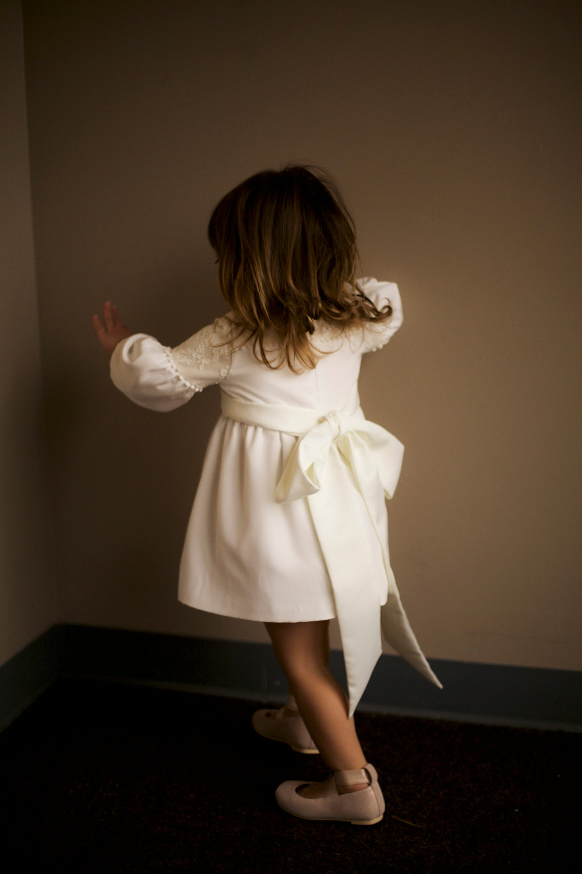 silk vintage flower girl dress