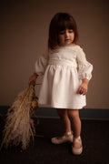 silk flower girl dress