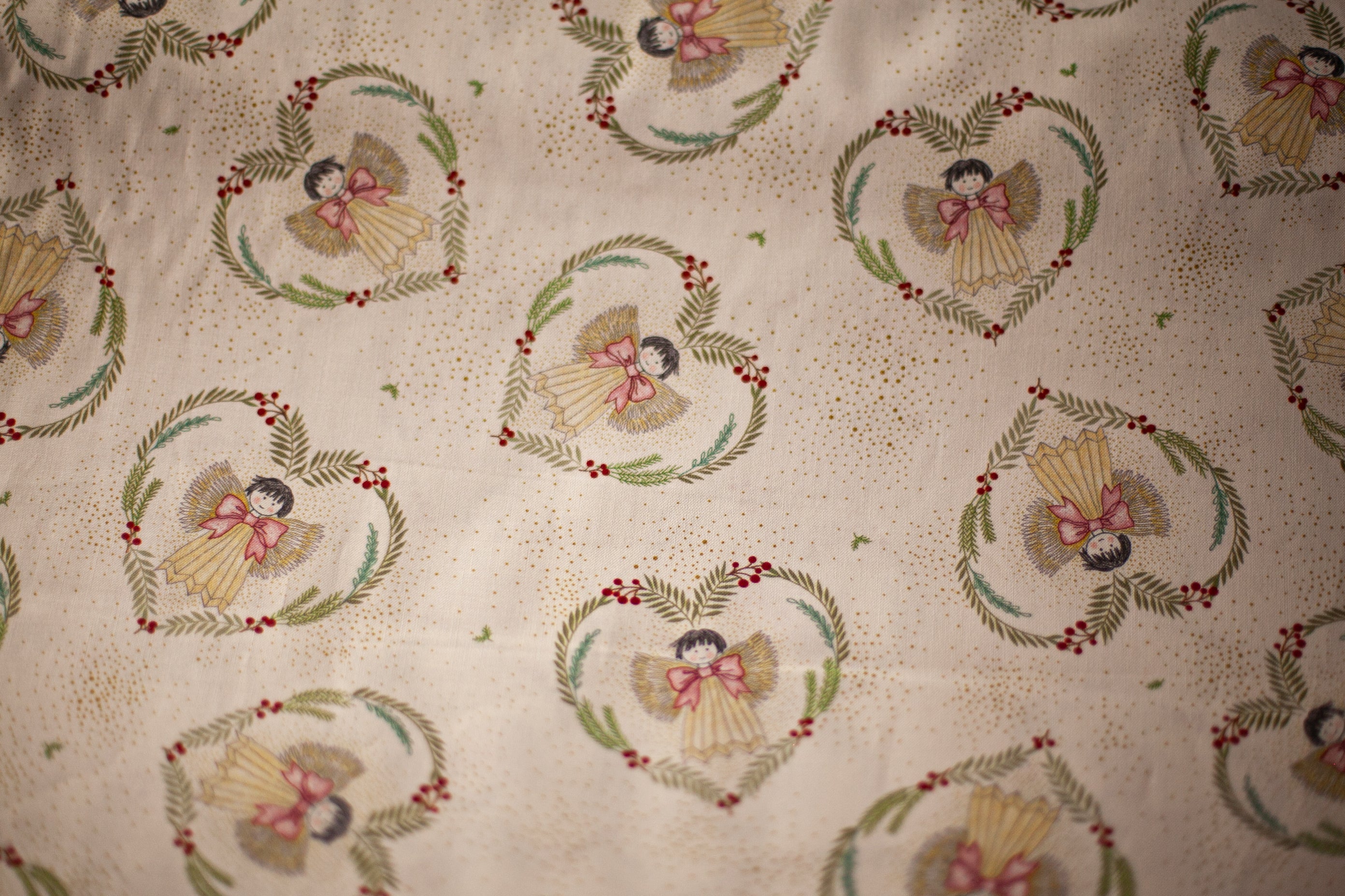 hearts and angels fabric