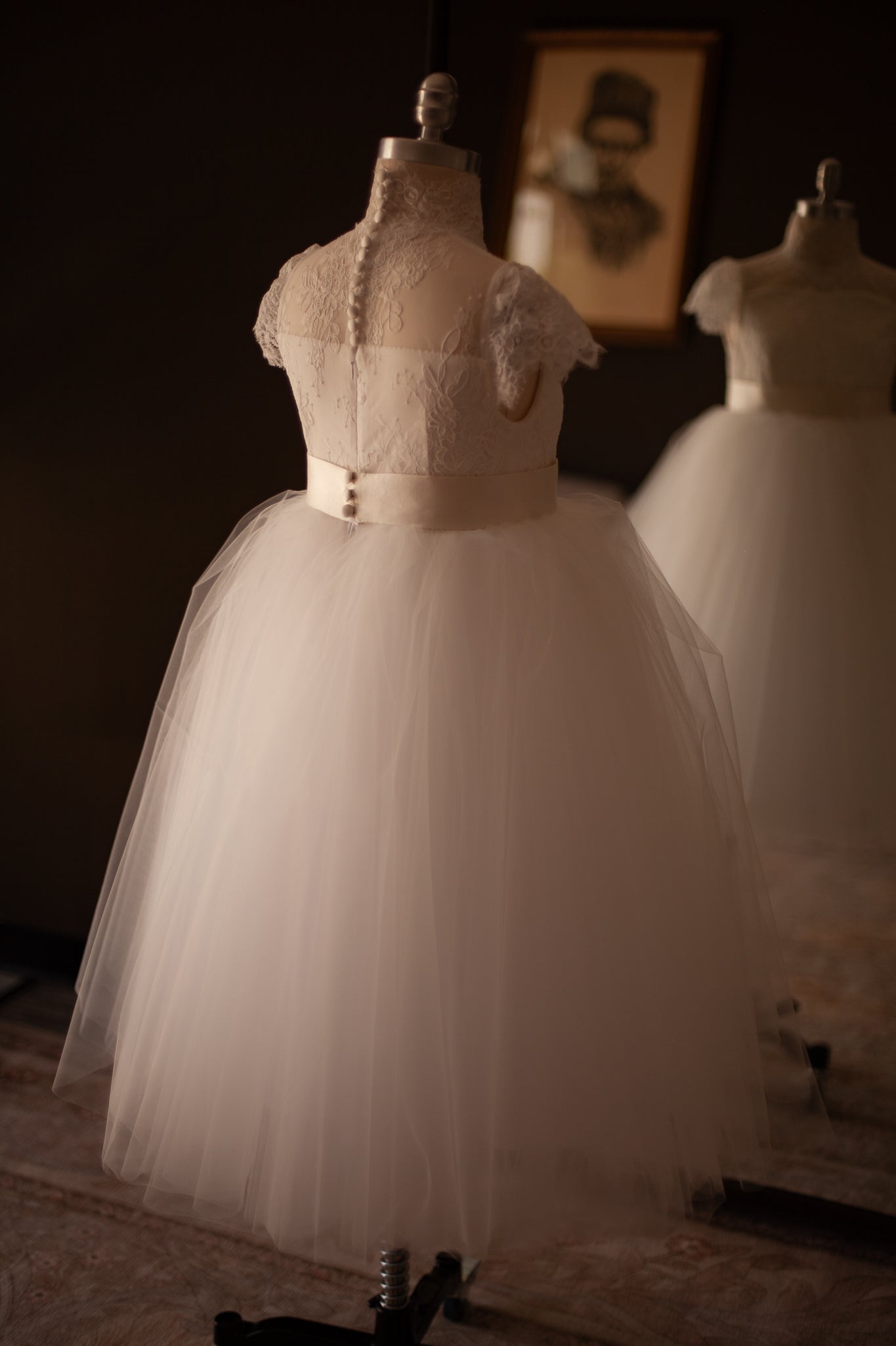 high neck communion dress lace