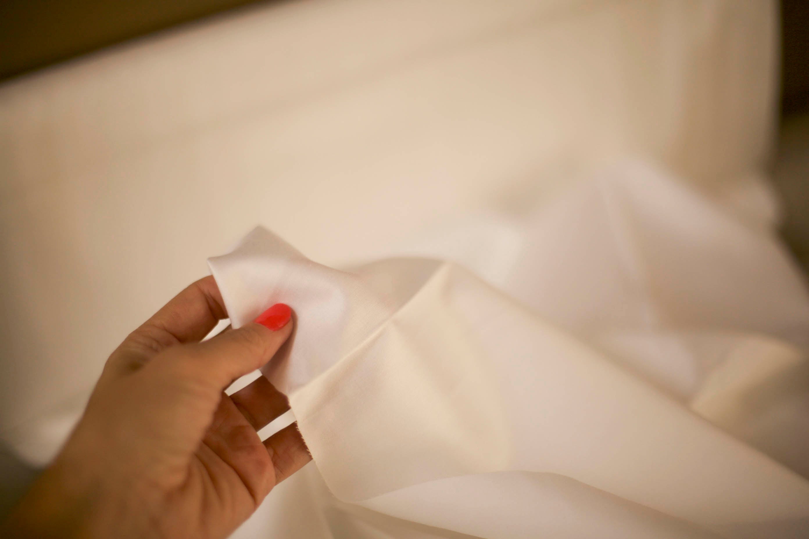 white sateen fabric cotton