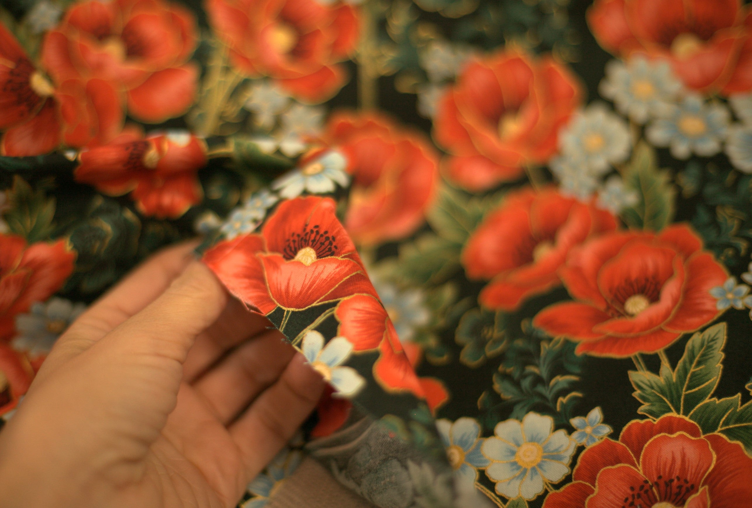 red poppy fabric