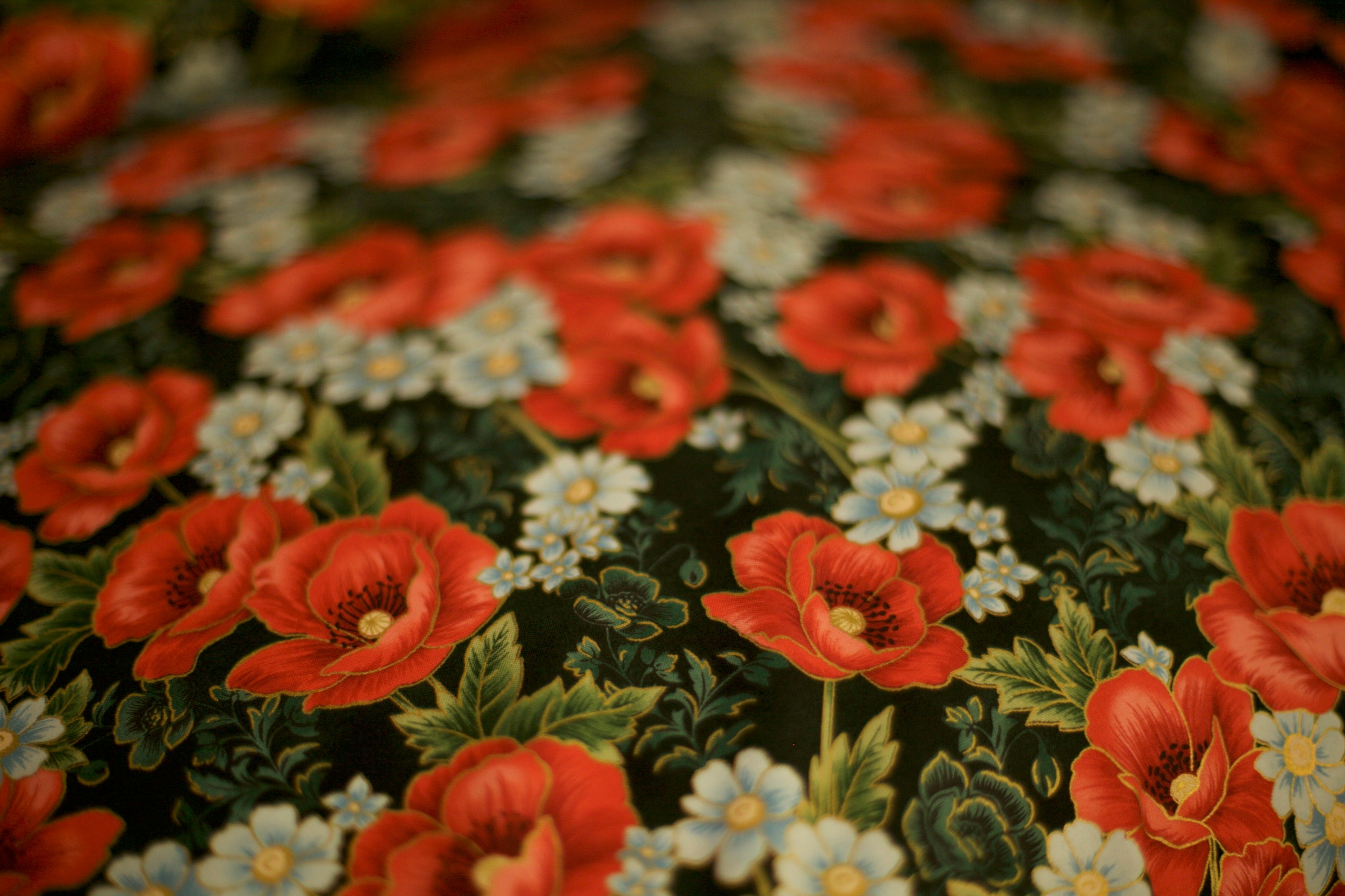 christmas poppy fabric