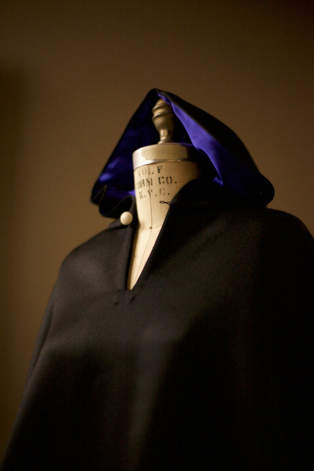 black cape lined with silk 