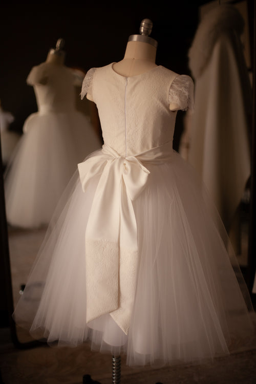 chantilly lace flower girl dress