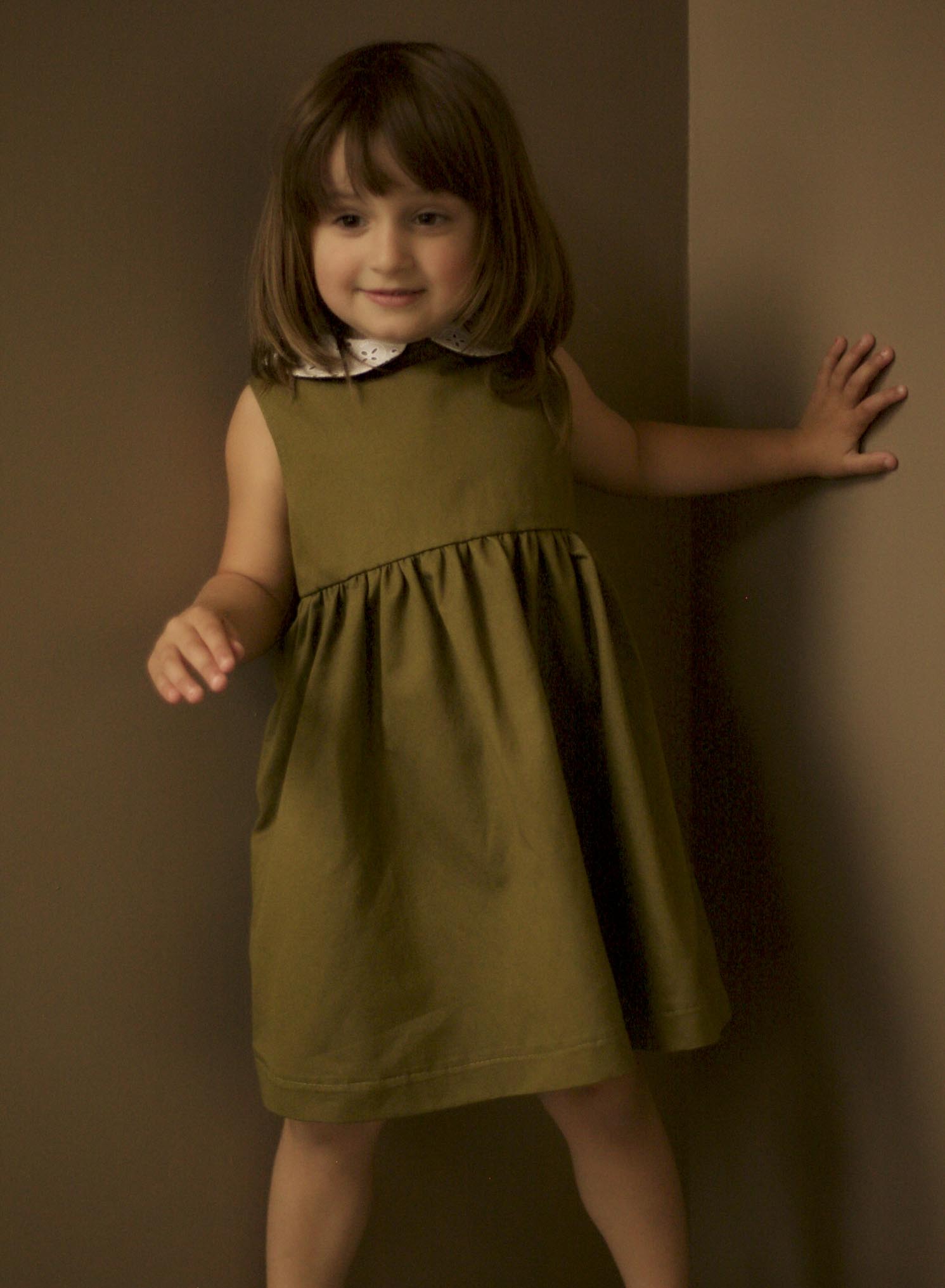 girls olive green dress