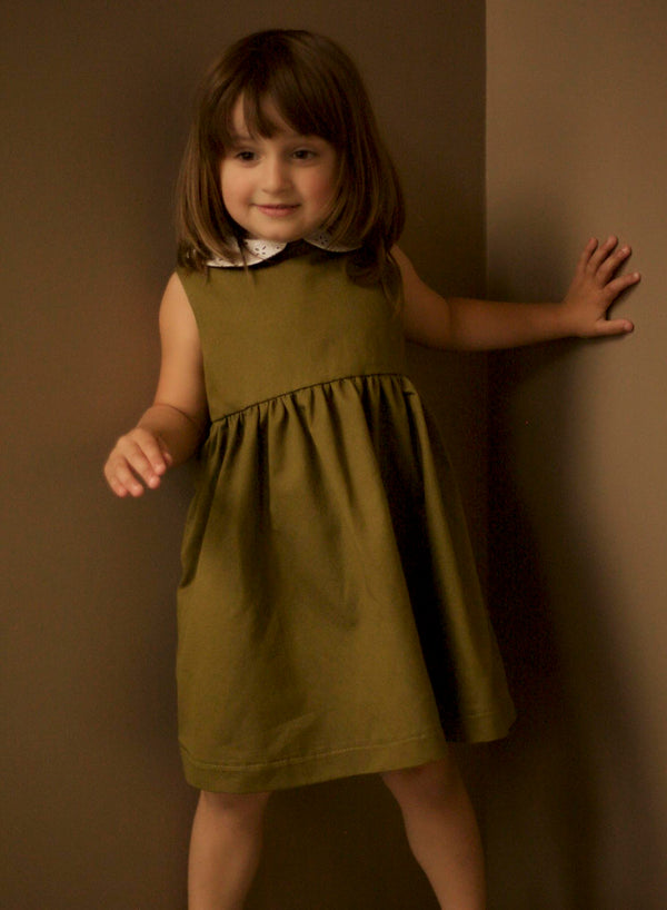 olive green girl dress Azazie Precious