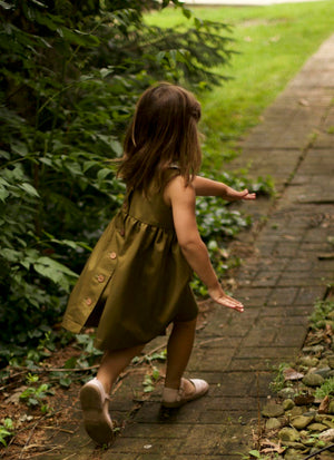 Olive Green Dress for Girls A N A G R A S S I A Olive Green Dress for Girls A N A G R A S S I A
