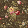 brown floral fabric