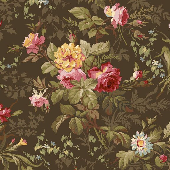 brown floral fabric