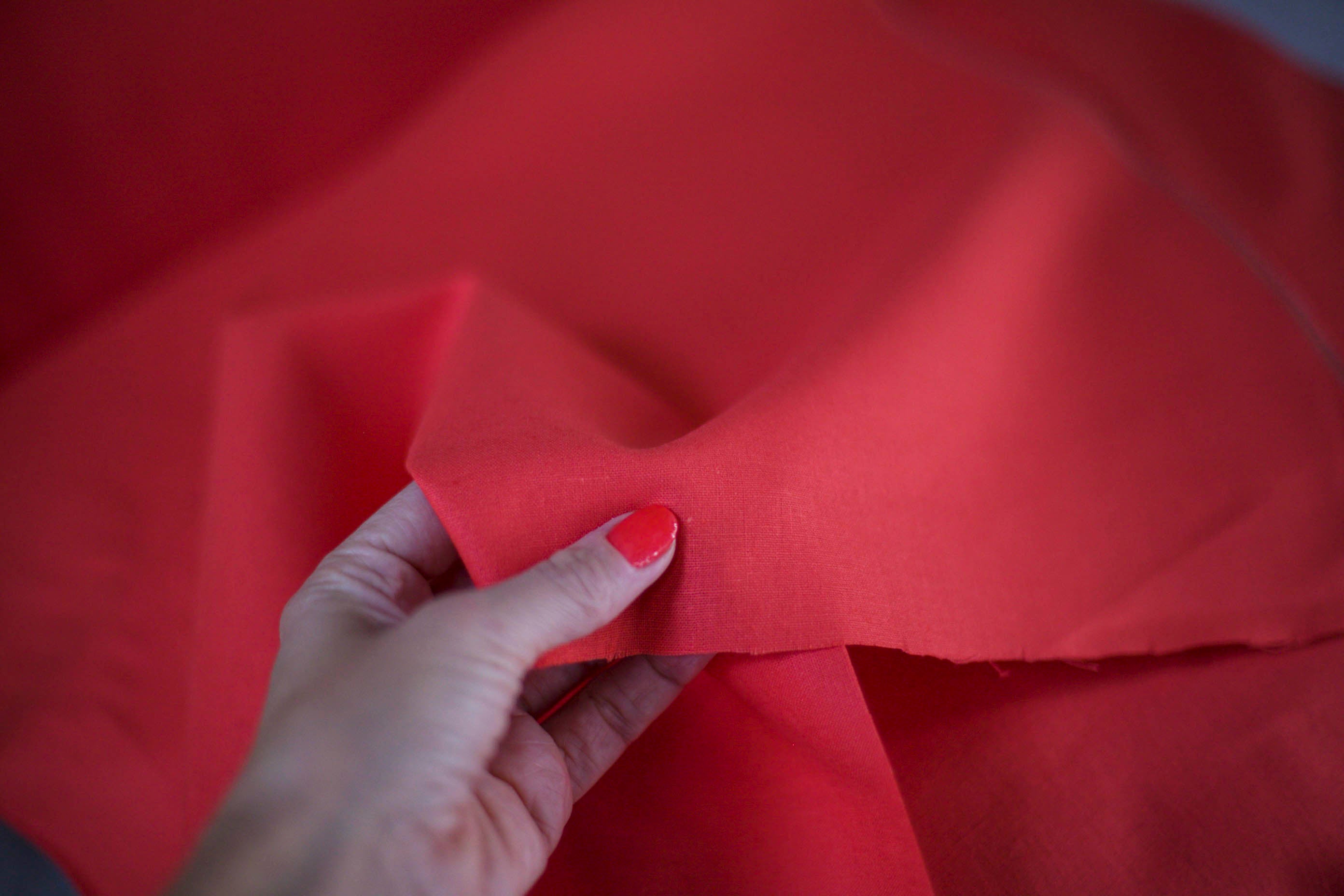 salmon cotton linen