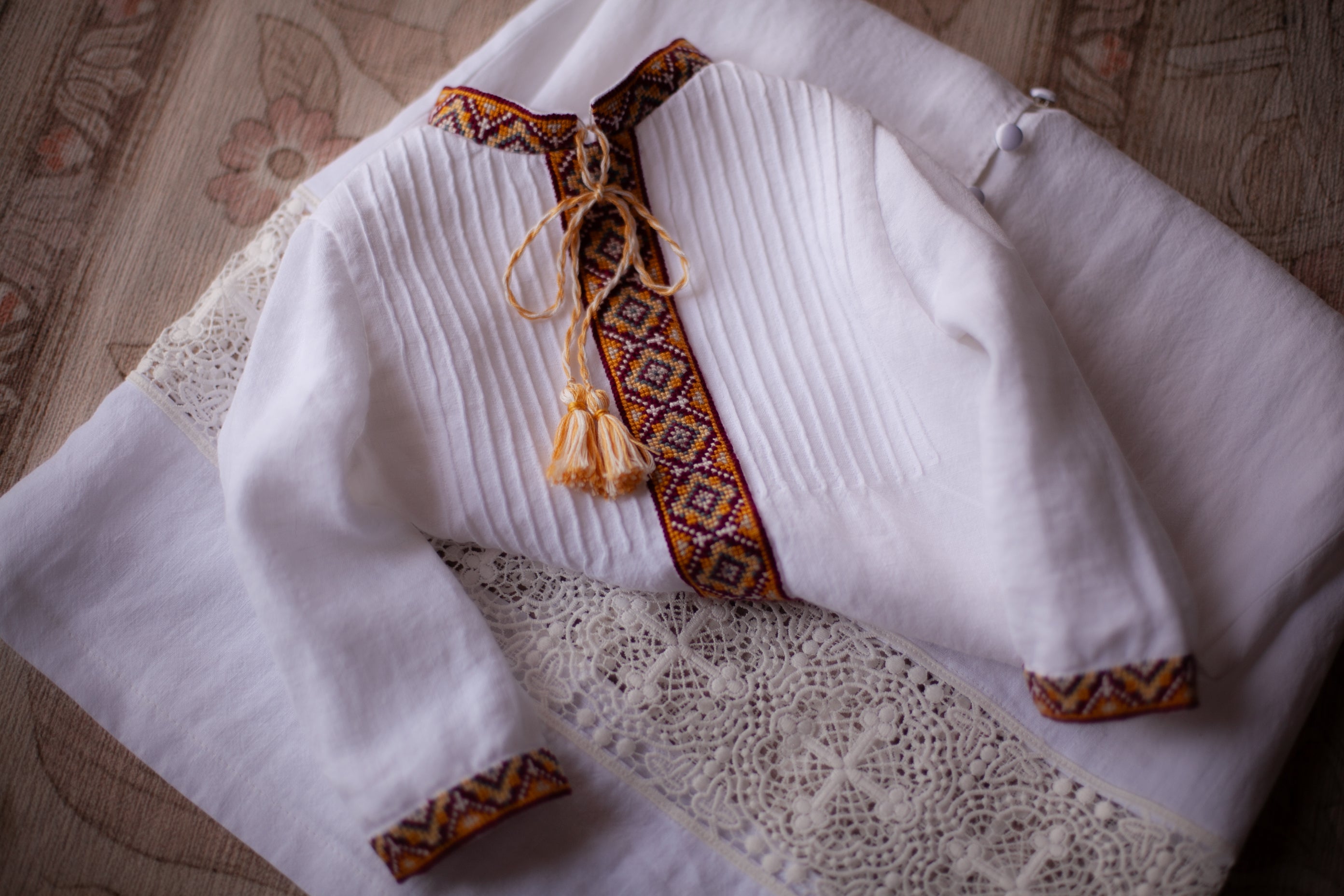 hand embroidered Ukrainian christening gown