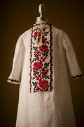 Ukrainian embroidered gown with red roses