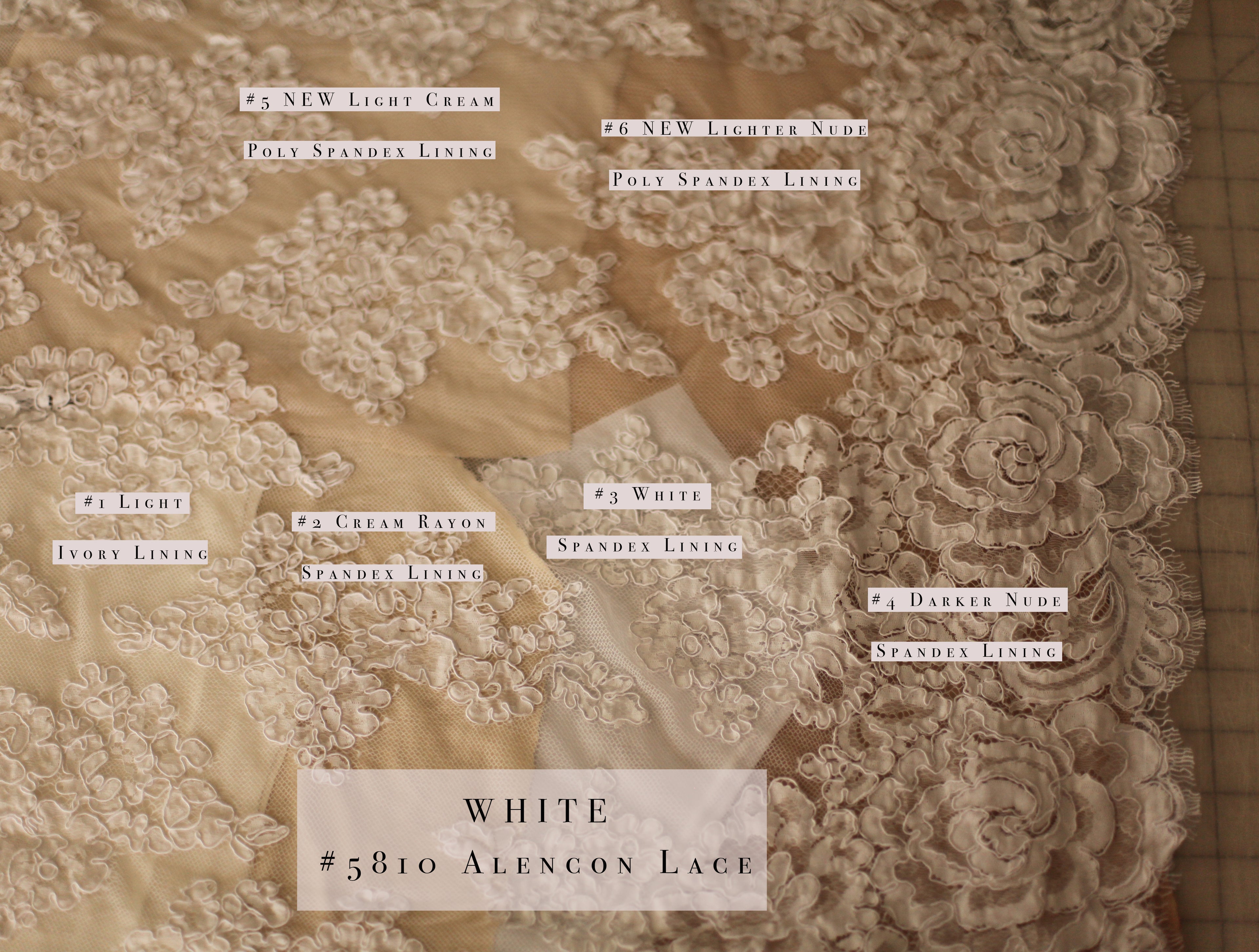 white alencon lace sample