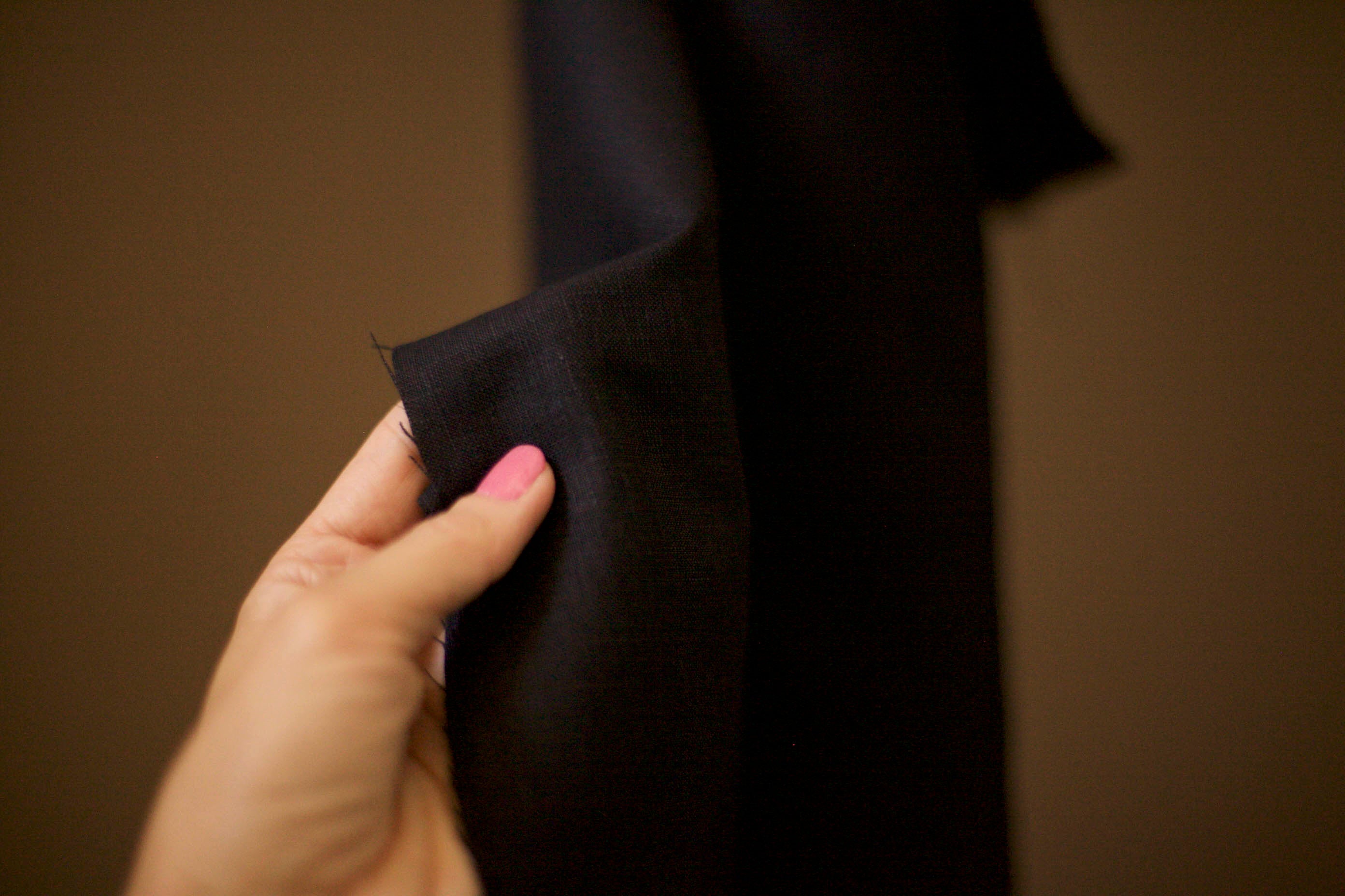 black cotton linen extra wide