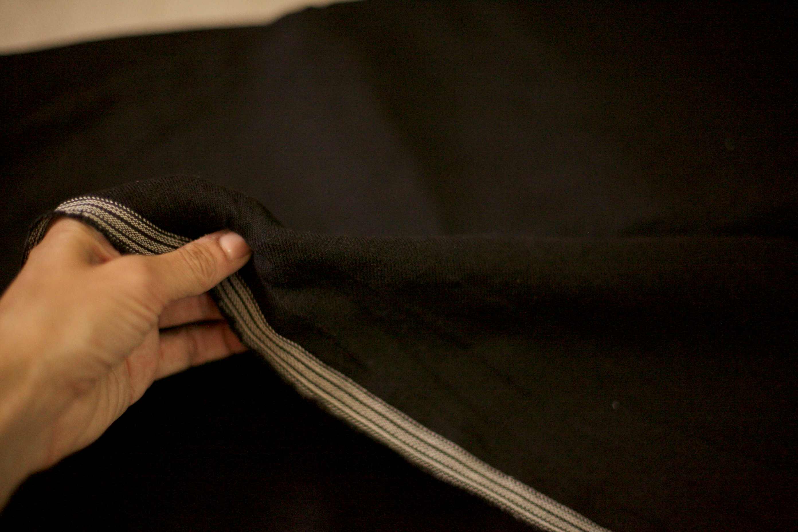black linen fabric with twill weave