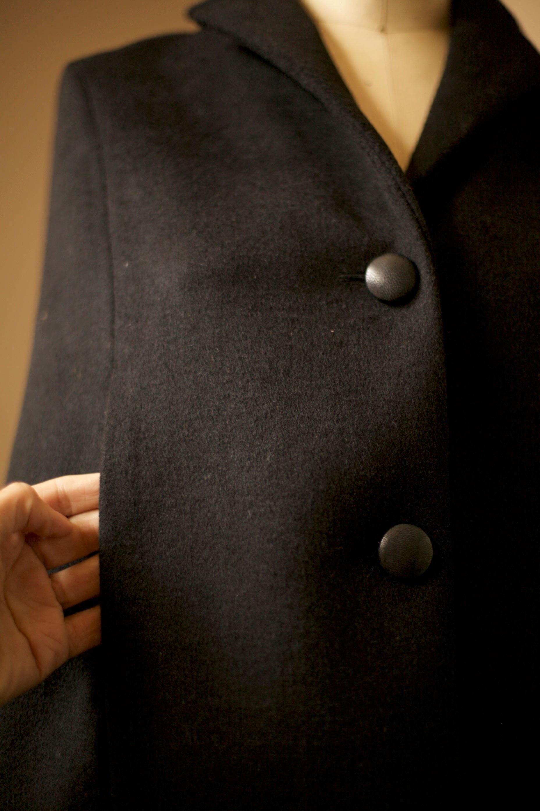 black cape with lapels