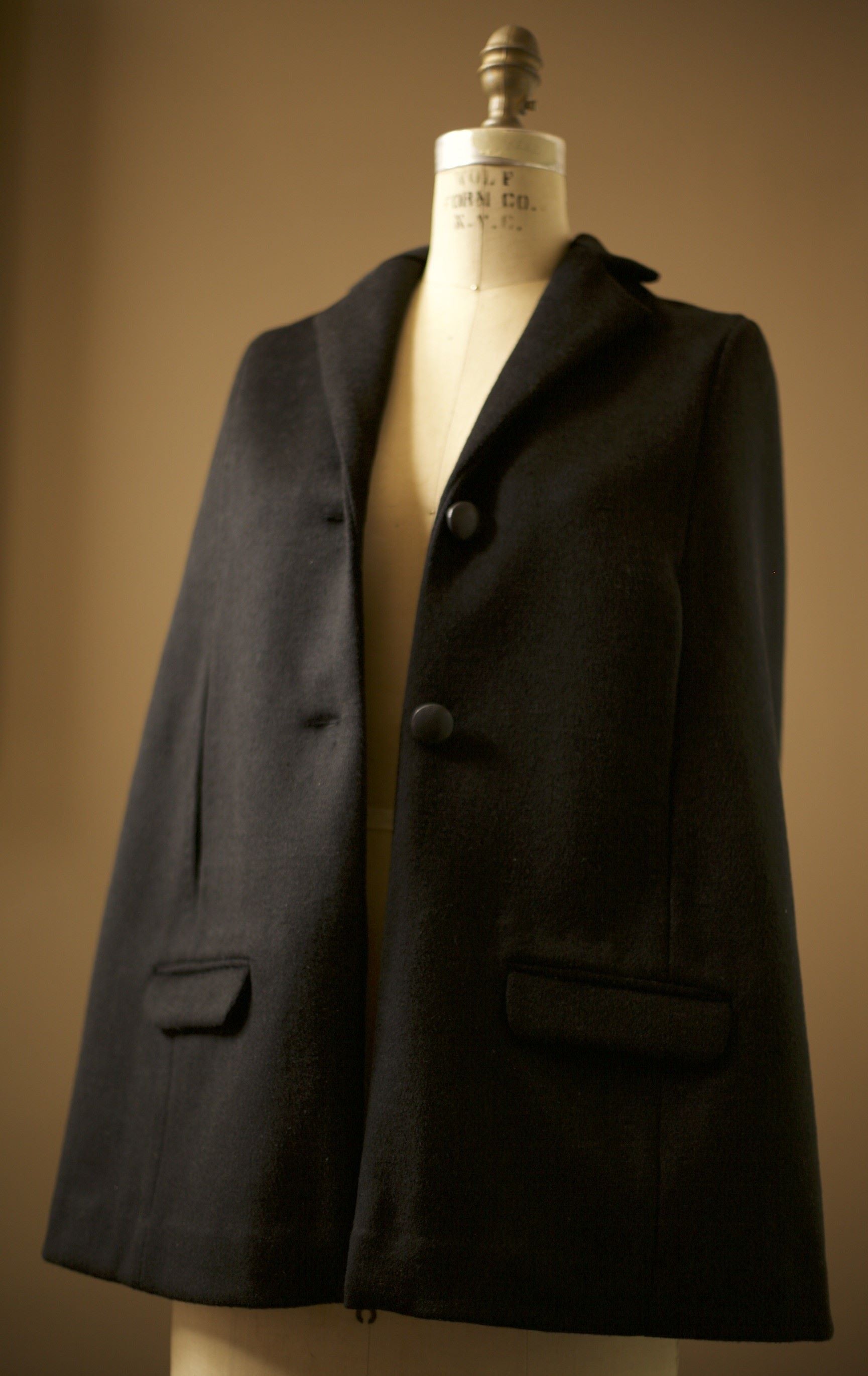 black wool cashmere cape girls
