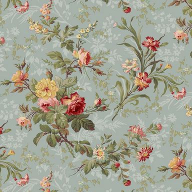 blue floral fabric