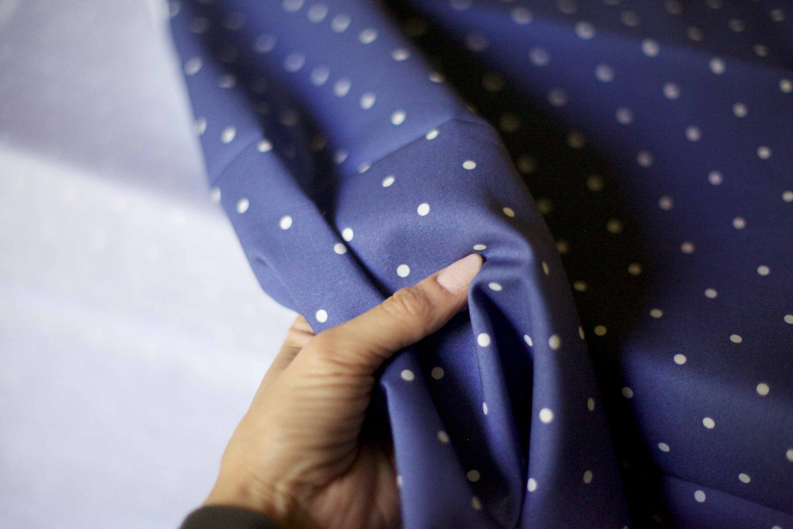 blue polka dot fabric