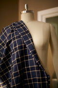 Navy Blue Plaid Fabric