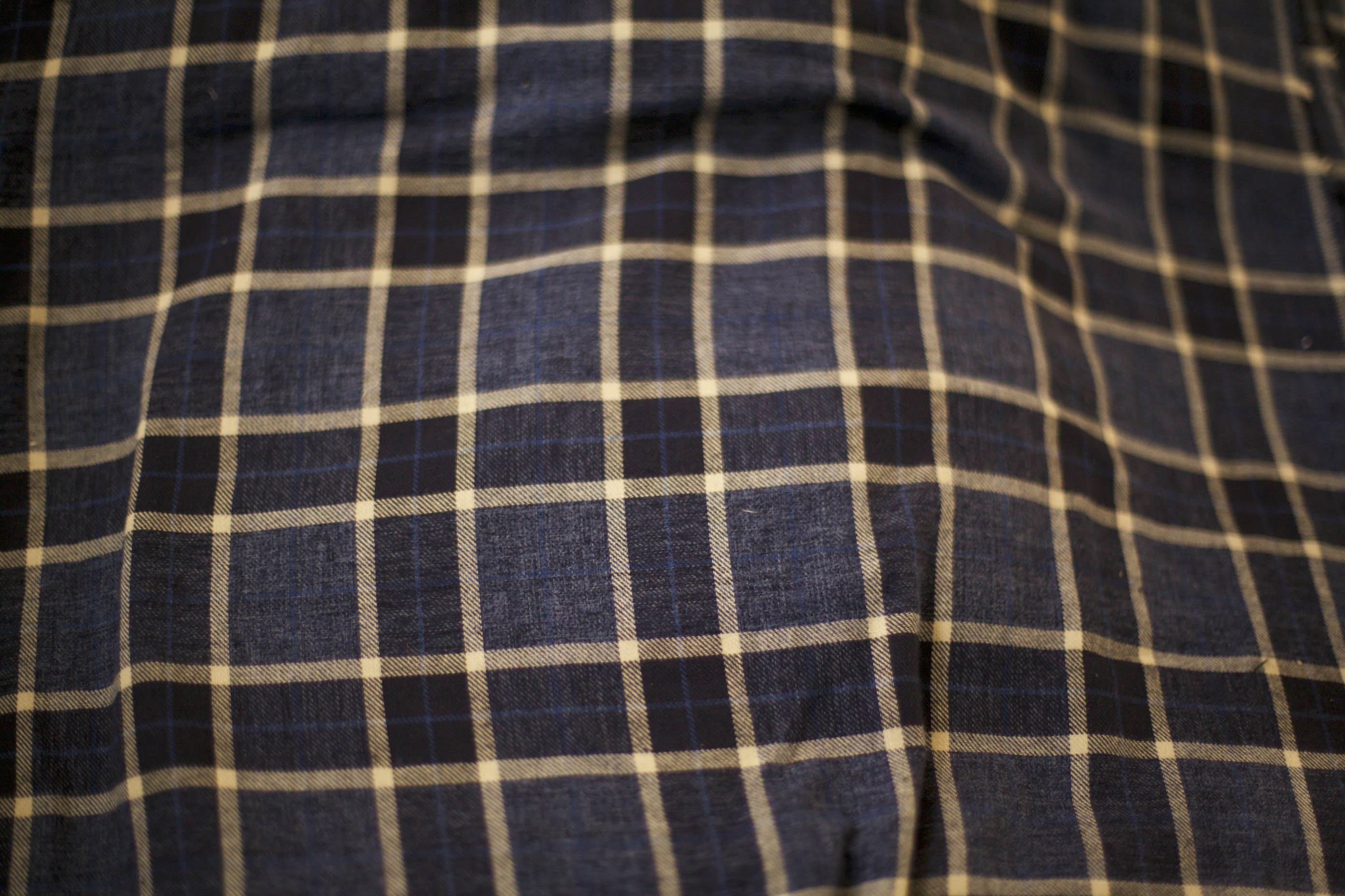 blue plaid cotton fabric