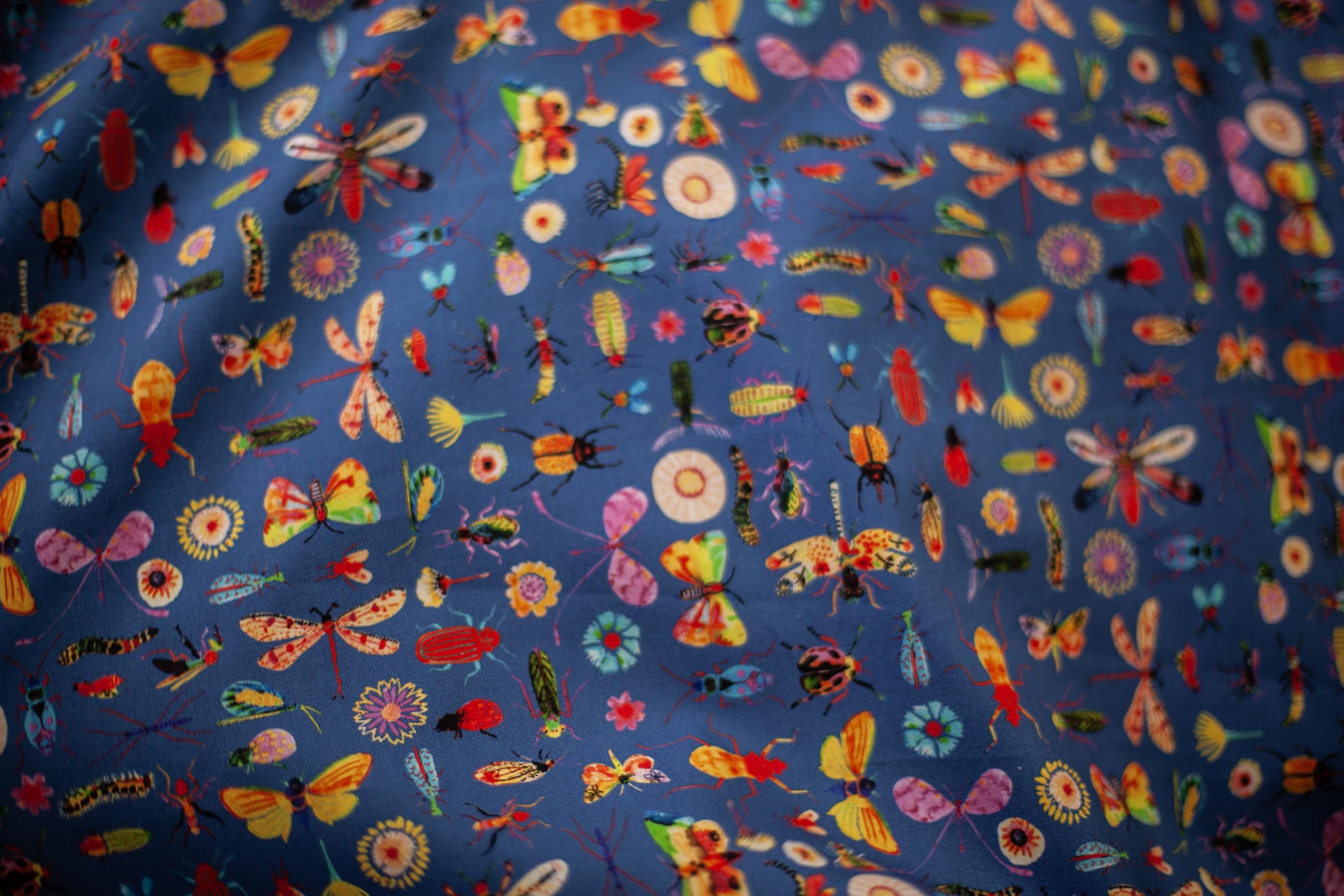 watercolor insect fabric
