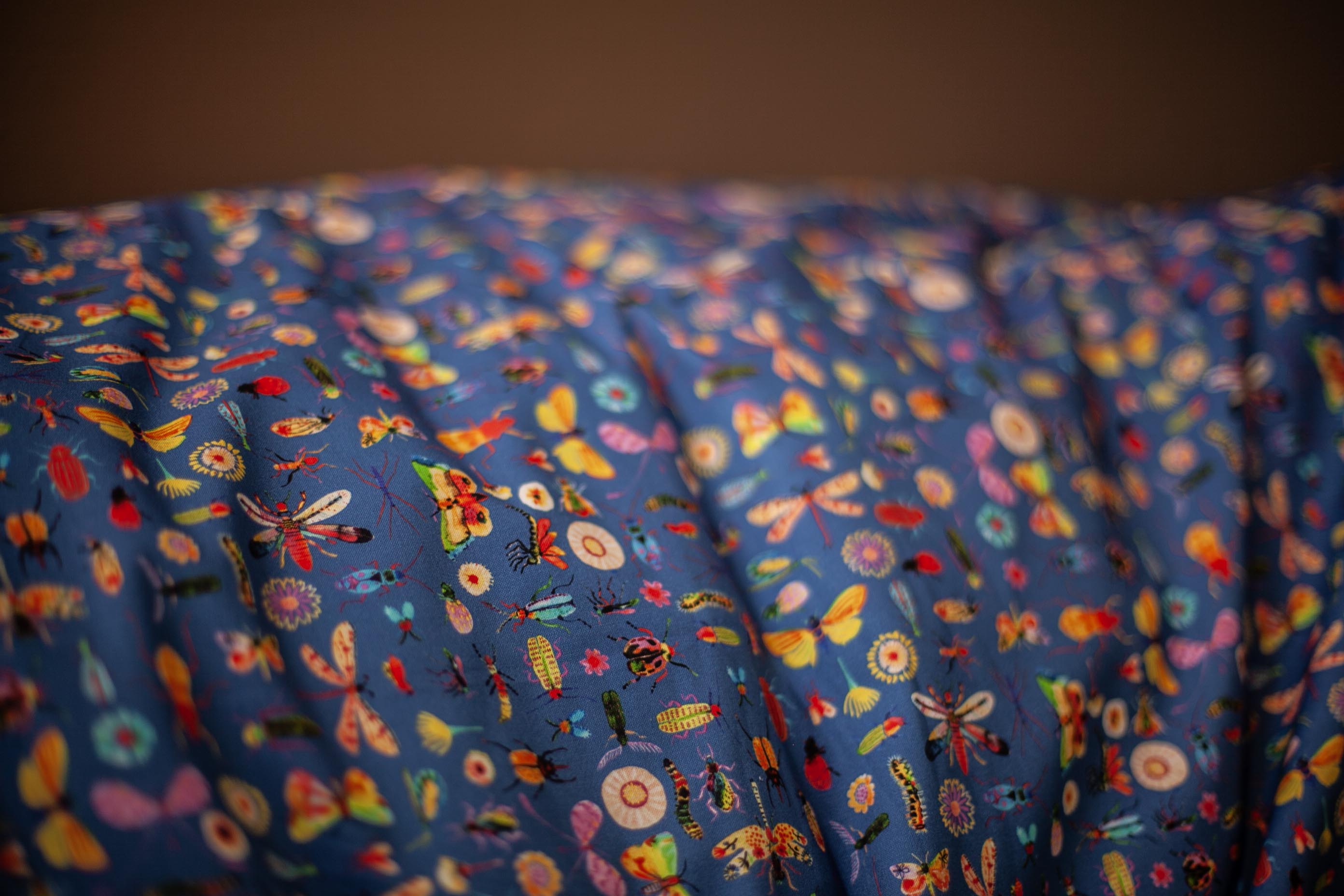 Blue Insect Fabric