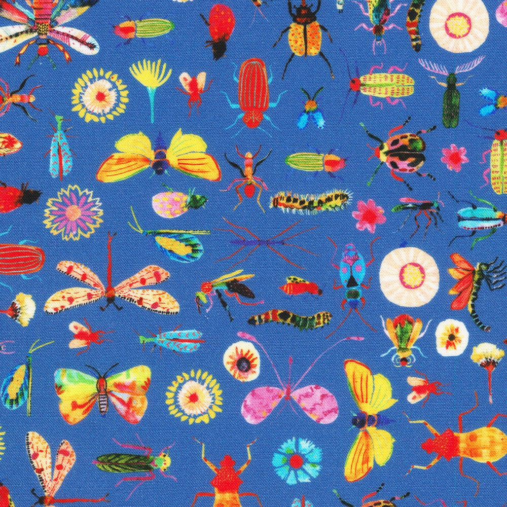 blue insect fabric