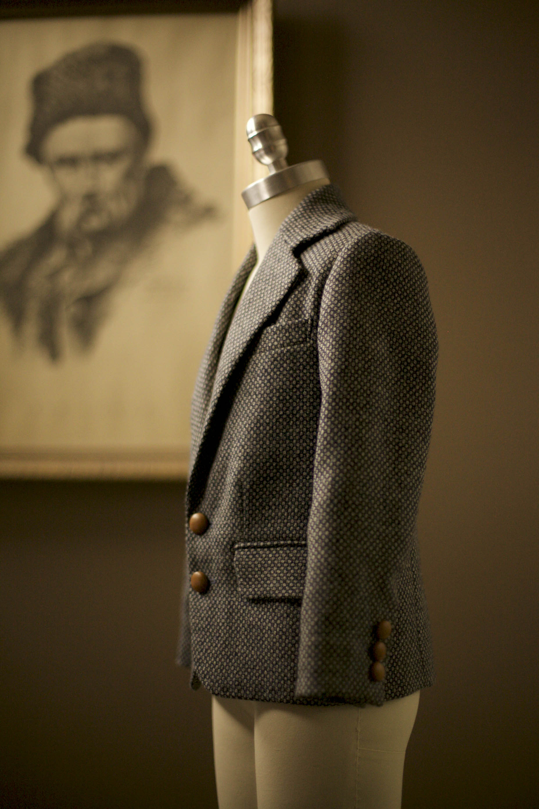 boys tweed jacket with leather buttons