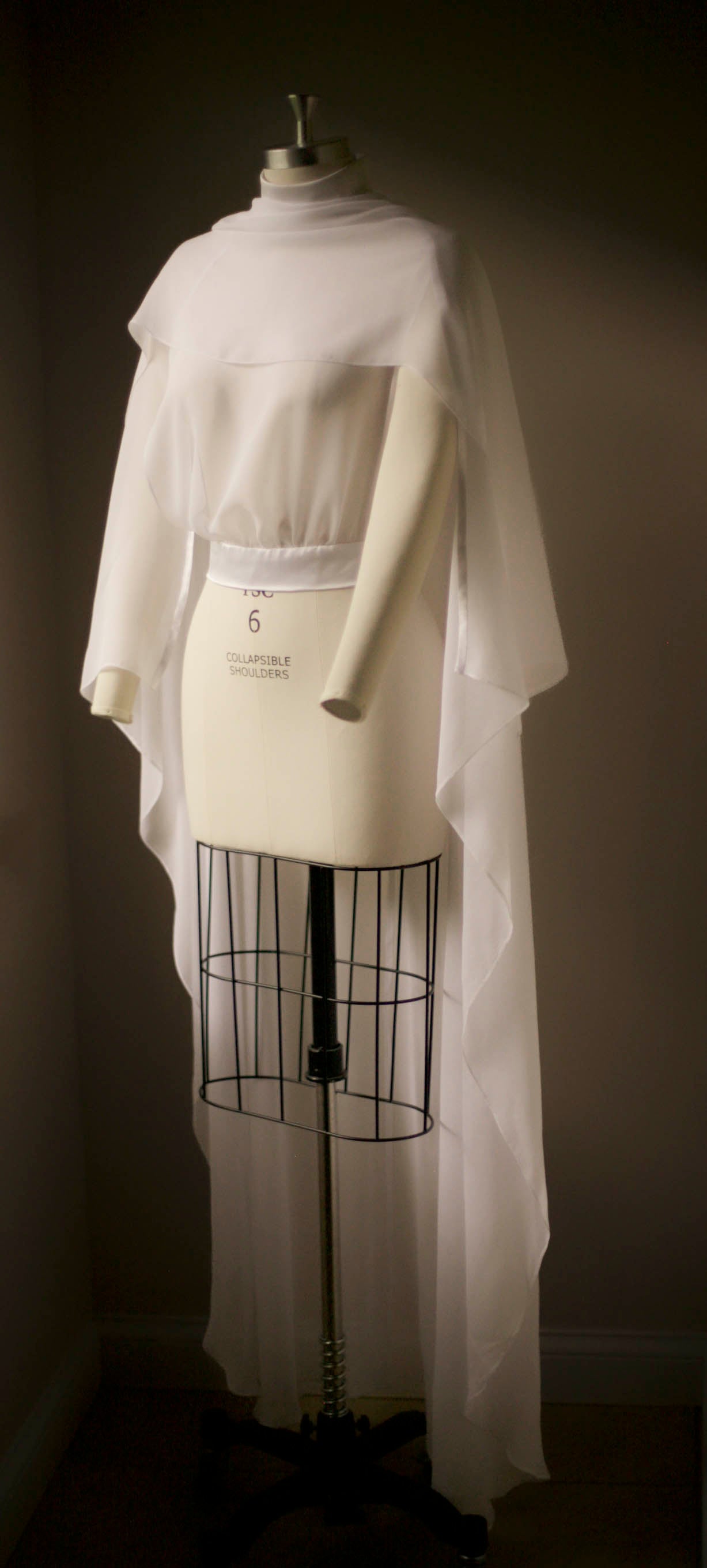 silk chiffon cape long