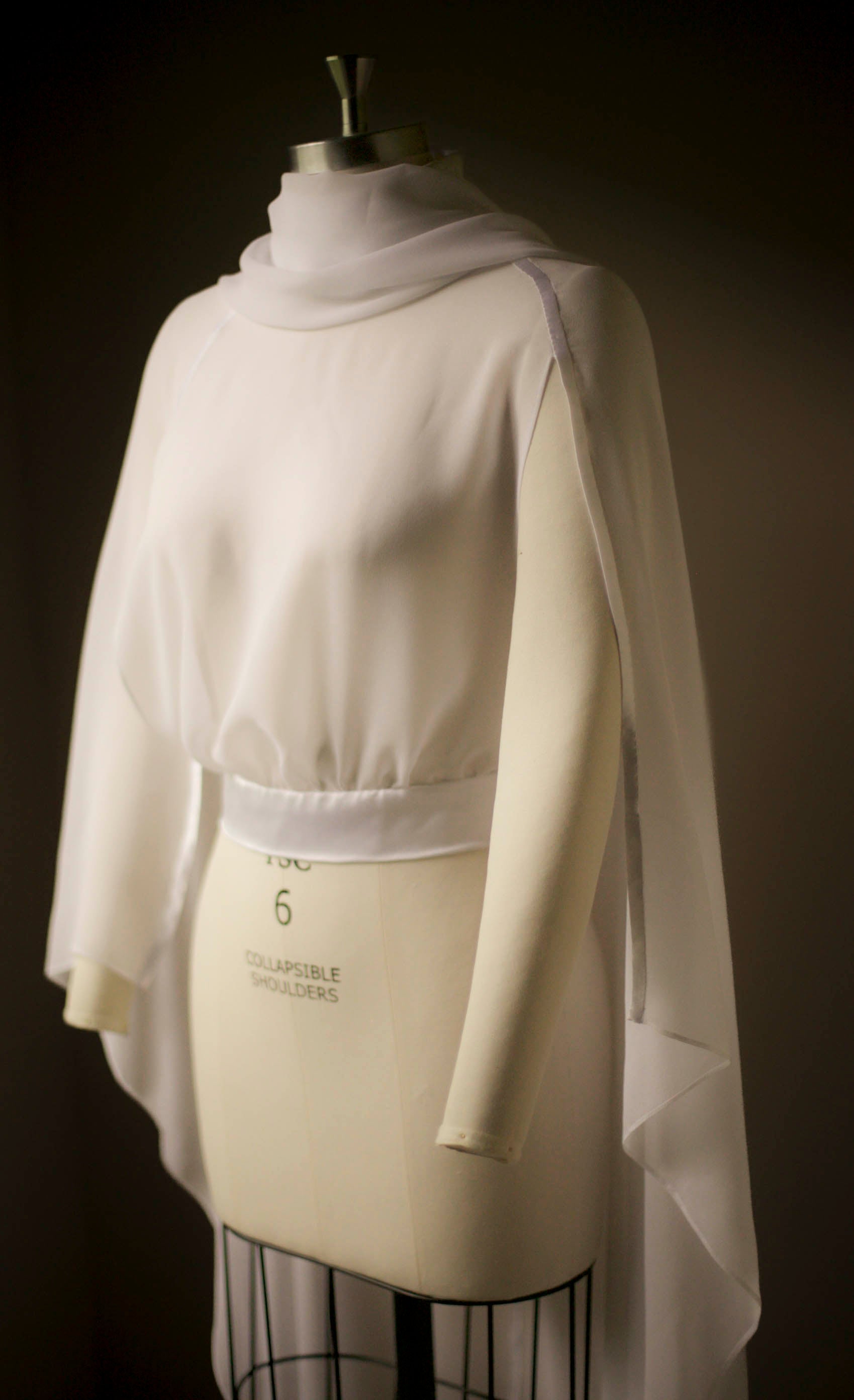 bright white silk cape