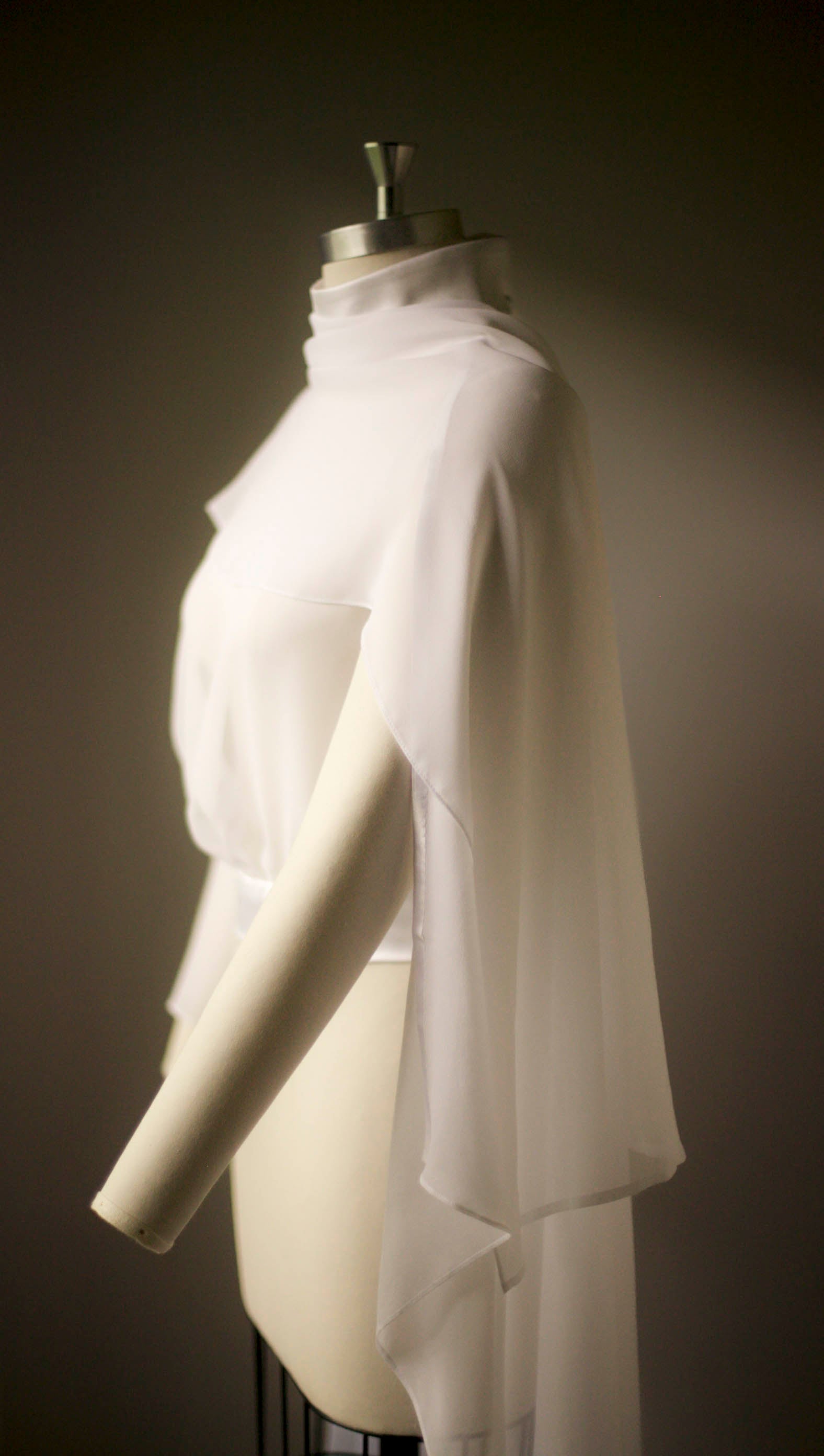 silk chiffon bridal topper