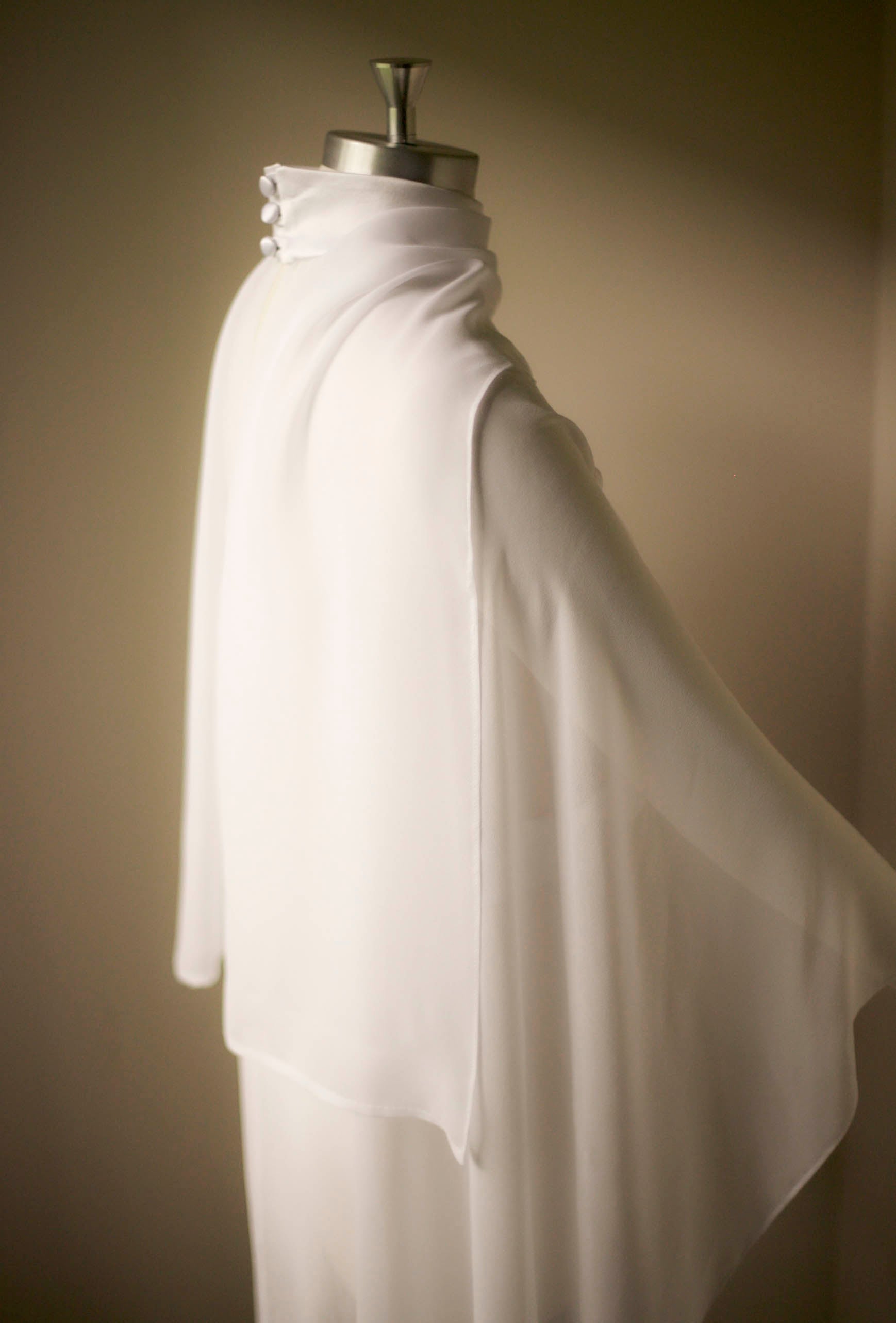 long silk bridal cape
