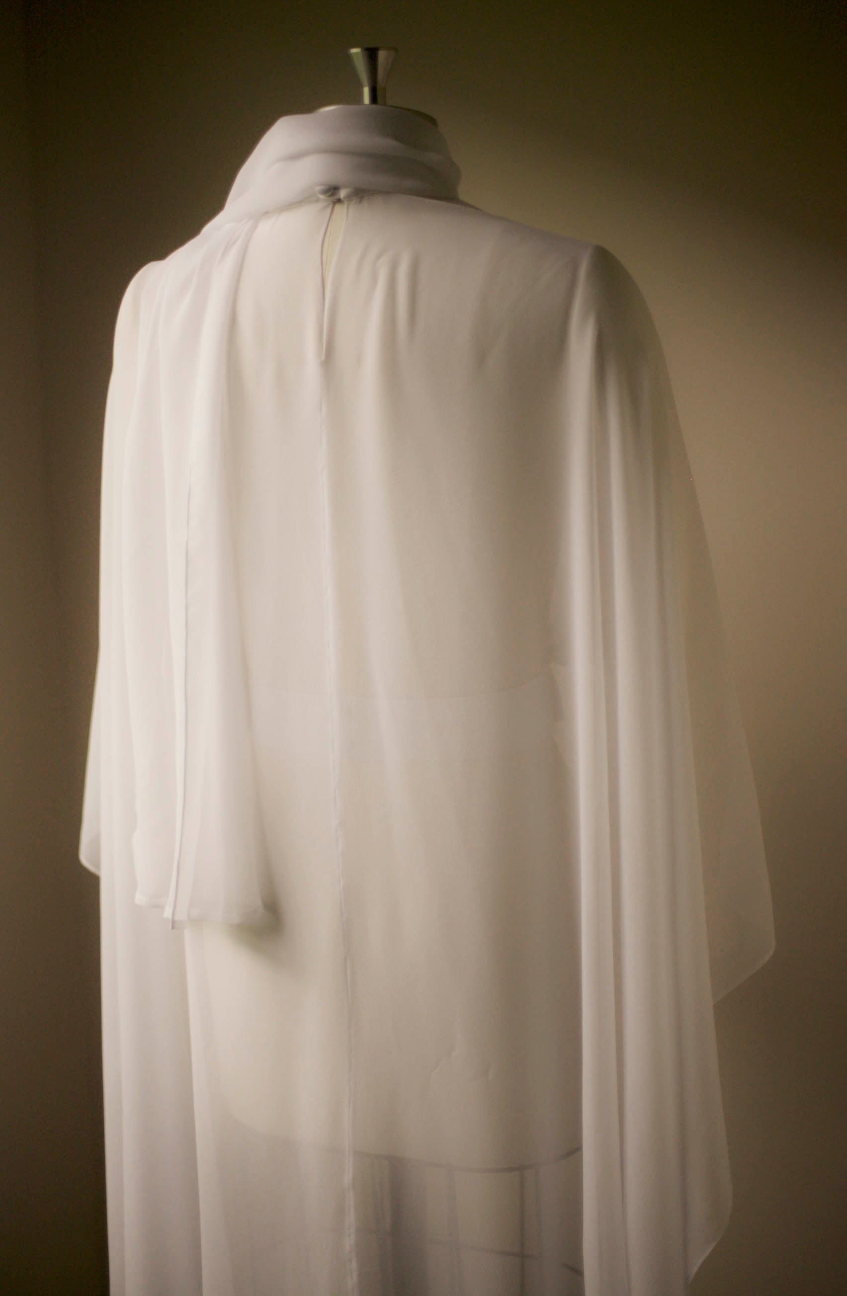 silk scarf cape bridal