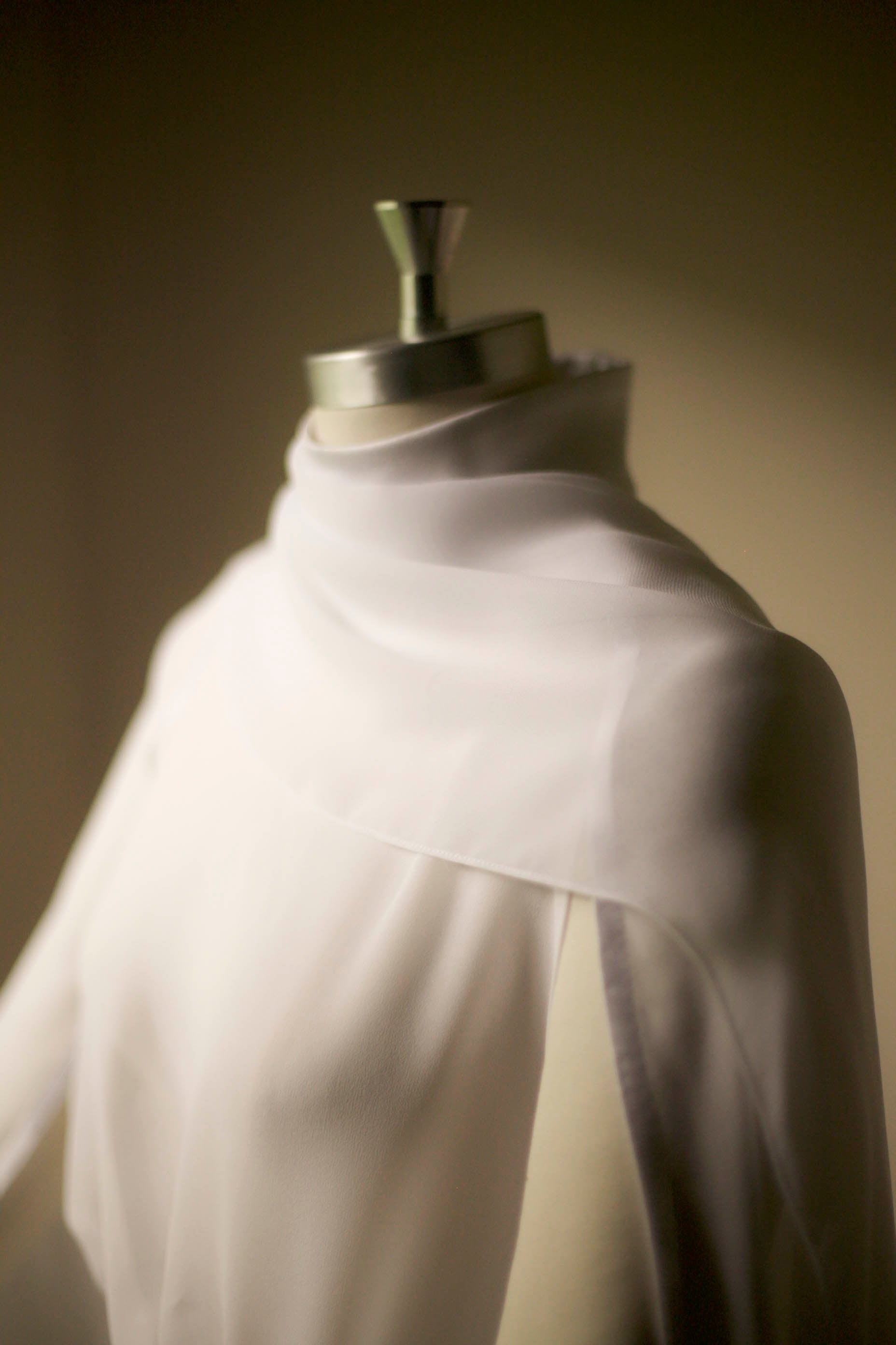 long silk crepe cape