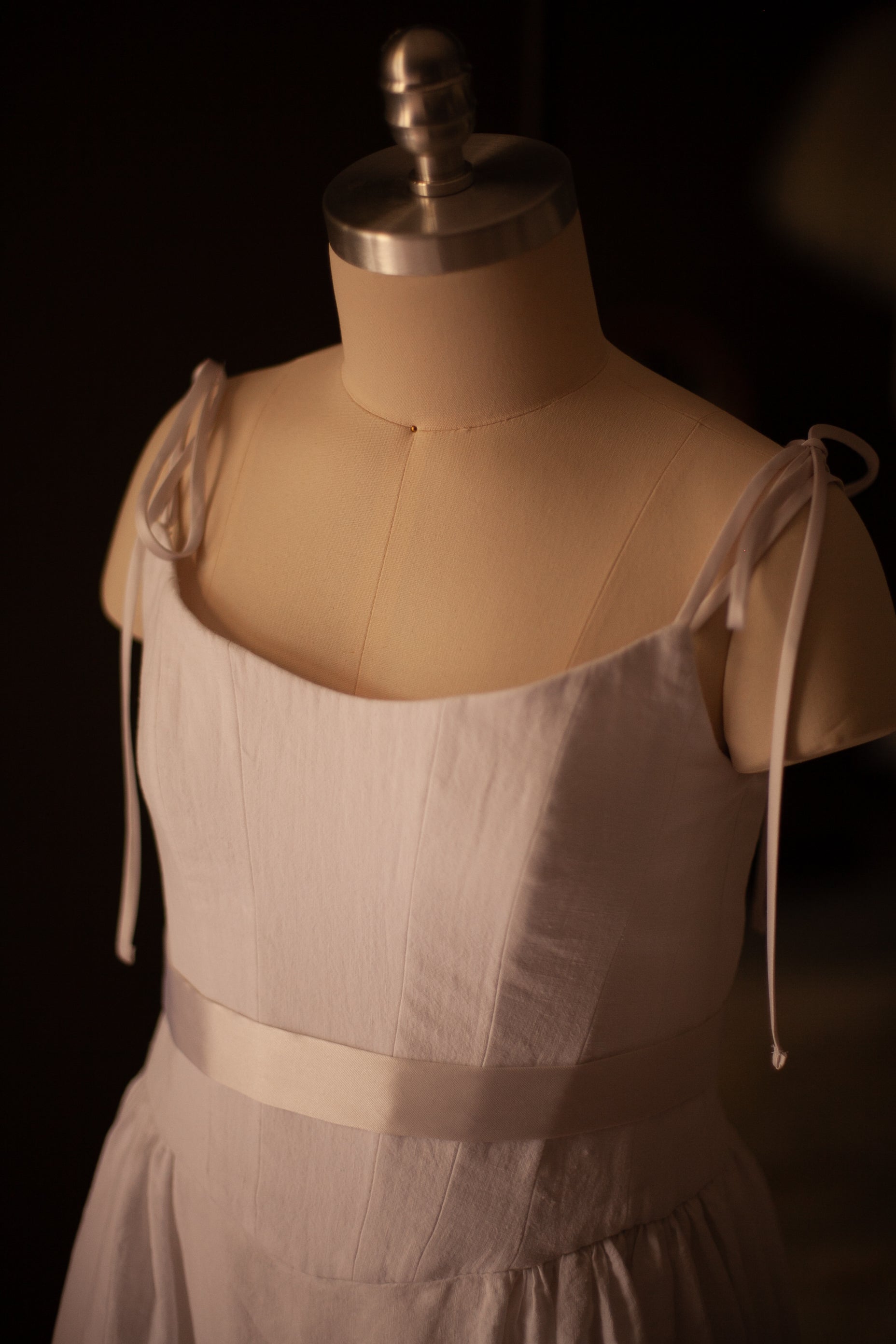 linen Basque waist dress