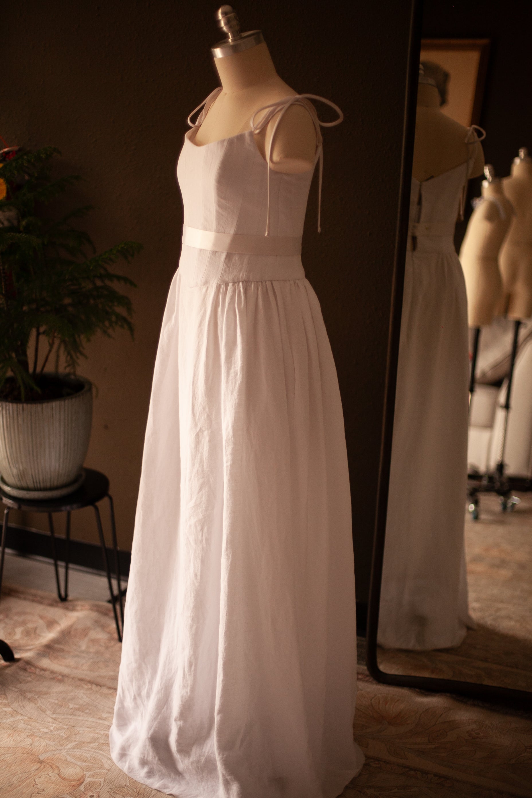 long linen gown for graduation