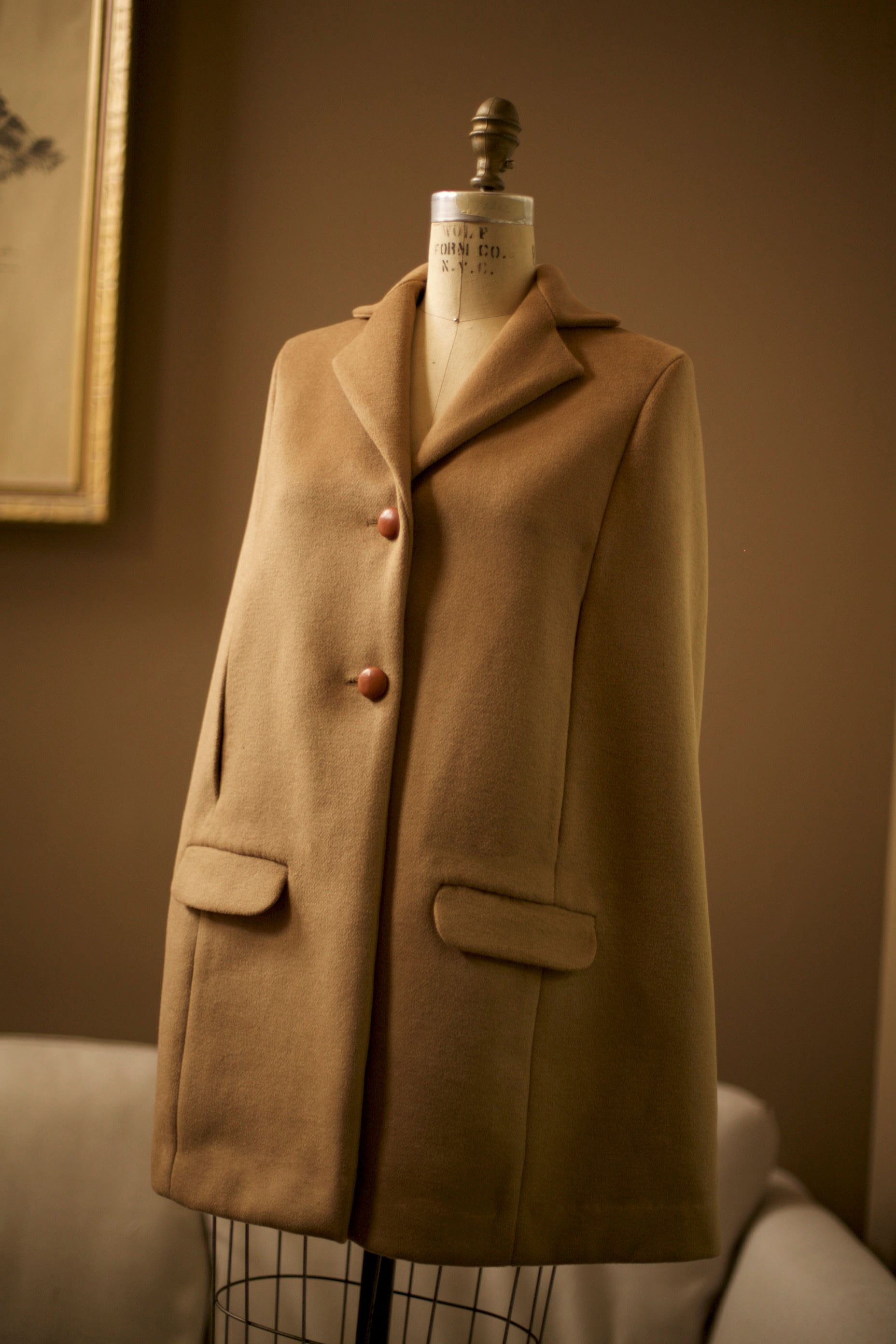 girls camel wool cape with pockets