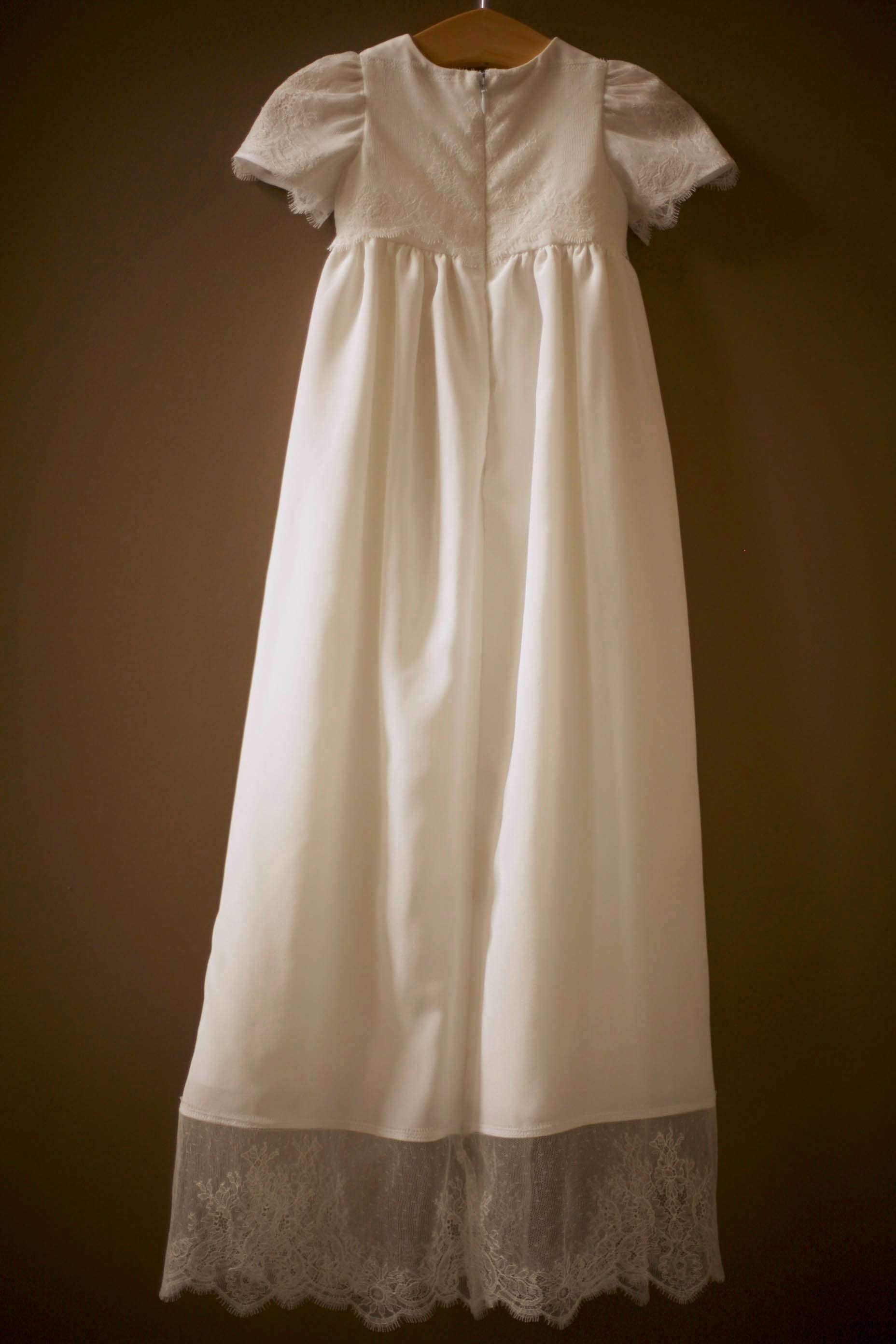 silk baptismal gown long